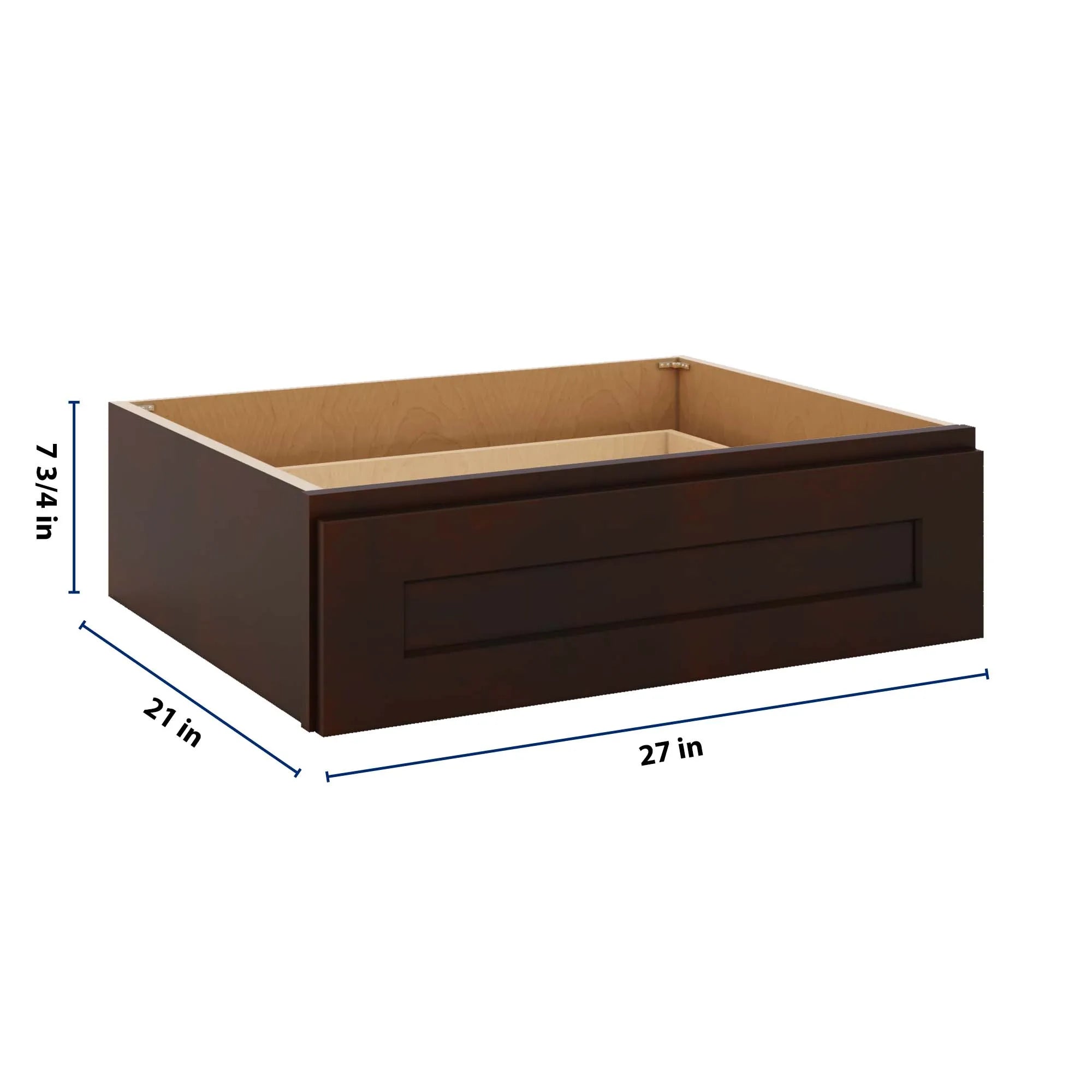 J&K Java Coffee S1 27" W x 7-1/2" H or 8-1/2" H Knee Drawer