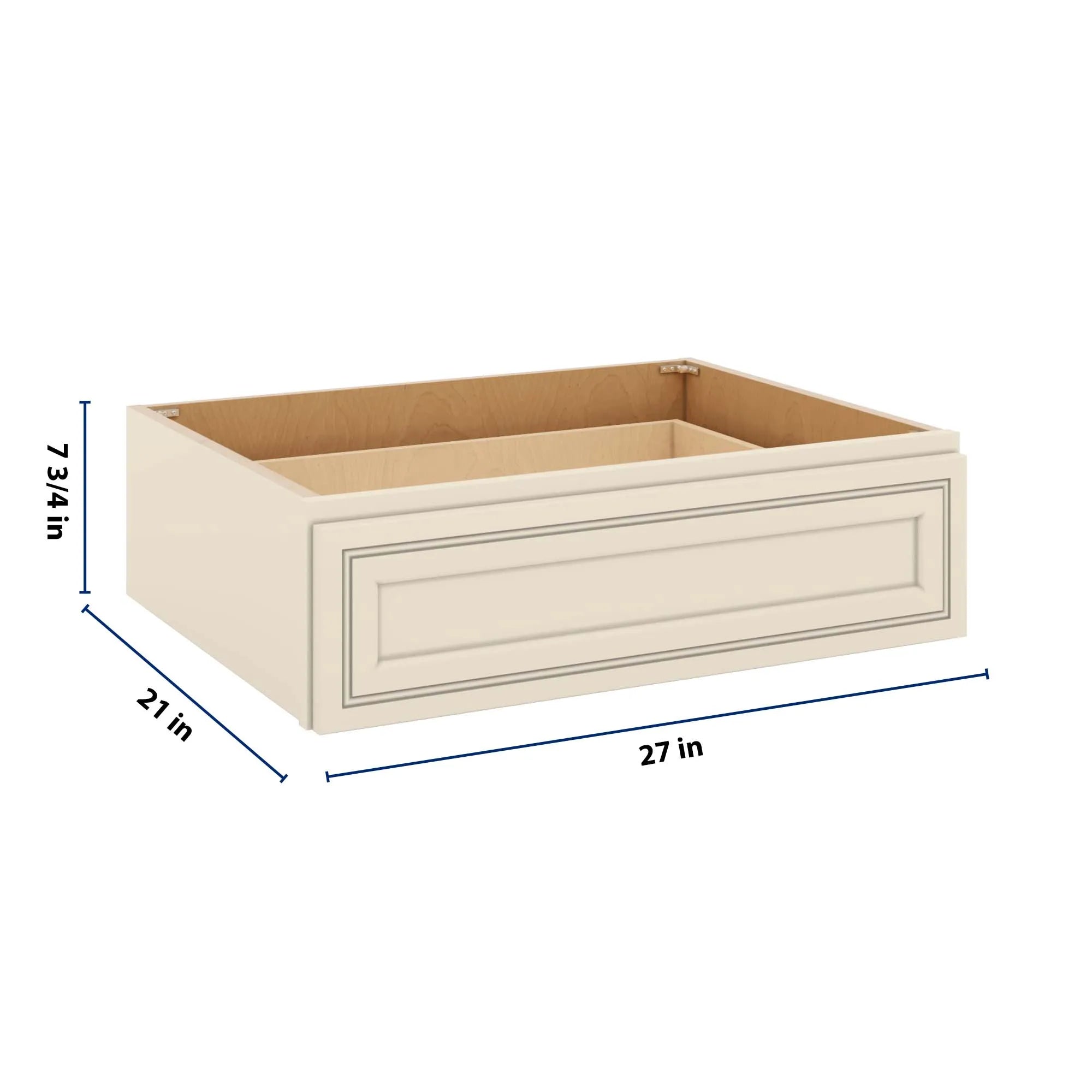 J&K Pearl Glazed H9 27" W x 7-1/2" H or 8-1/2" H Knee Drawer