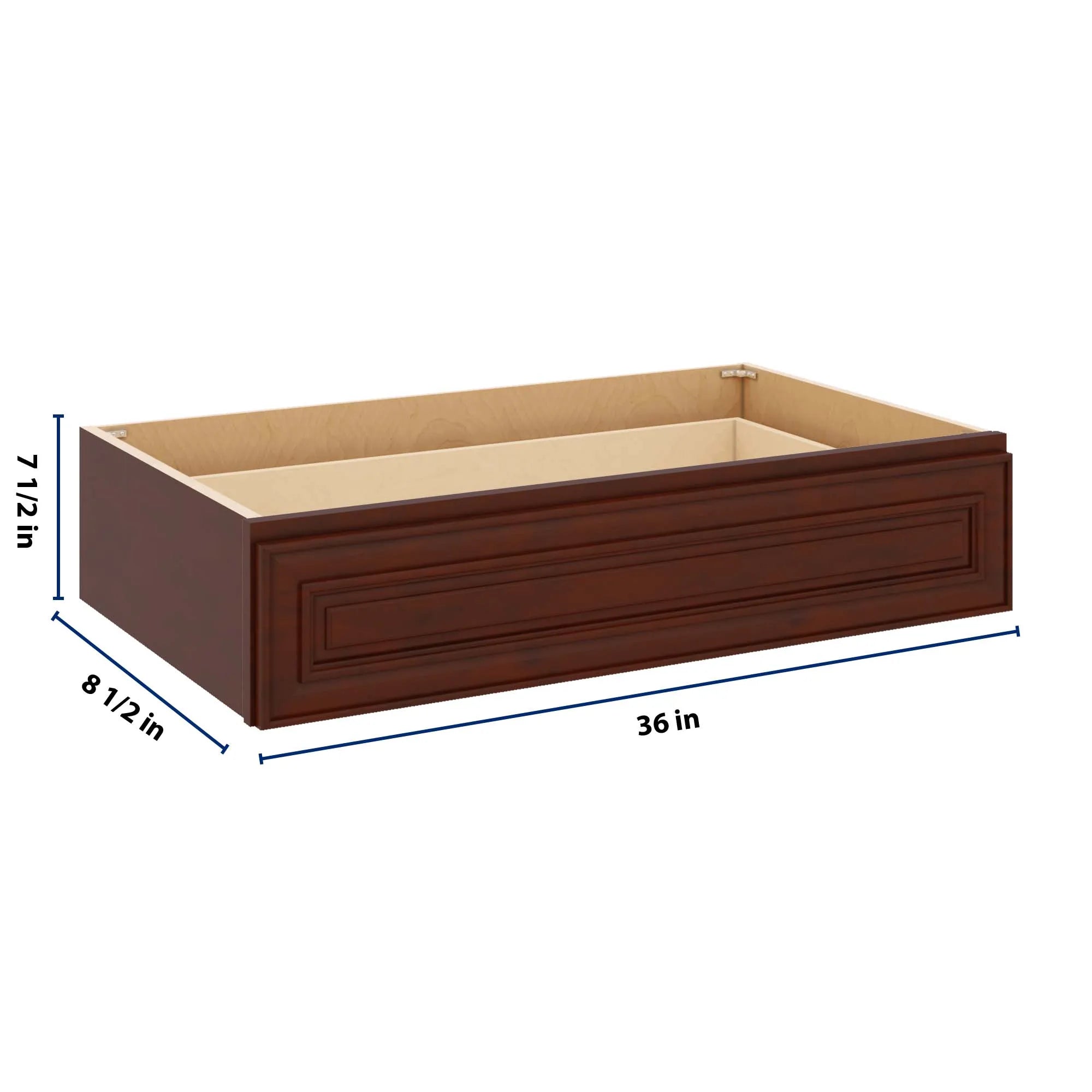 J&K Mahogany J5 36" W x 7-1/2" H or 8-1/2" H Knee Drawer