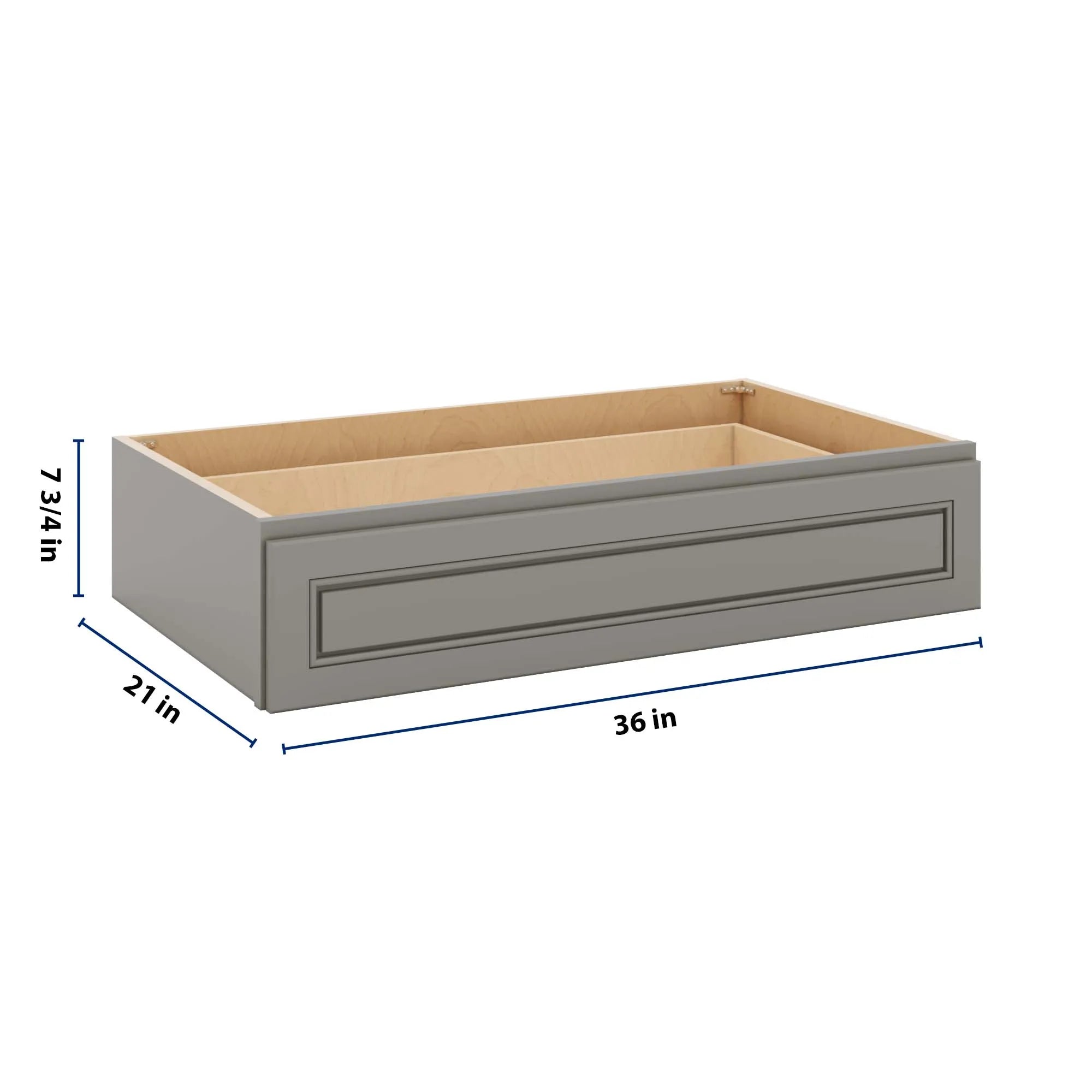 J&K Greige K3 36" W x 7-1/2" H or 8-1/2" H Knee Drawer