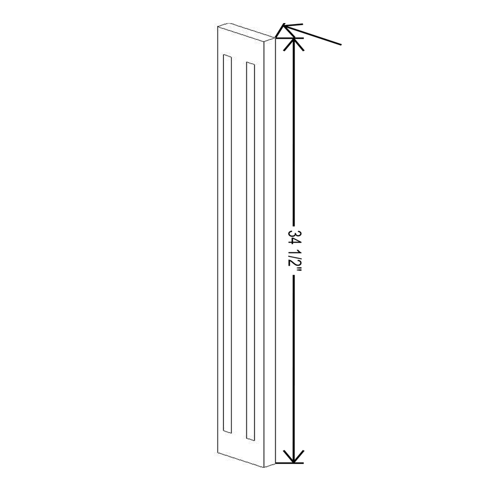 Wolf Classic Grove White Paint Fluted Filler 3"W X 30"H