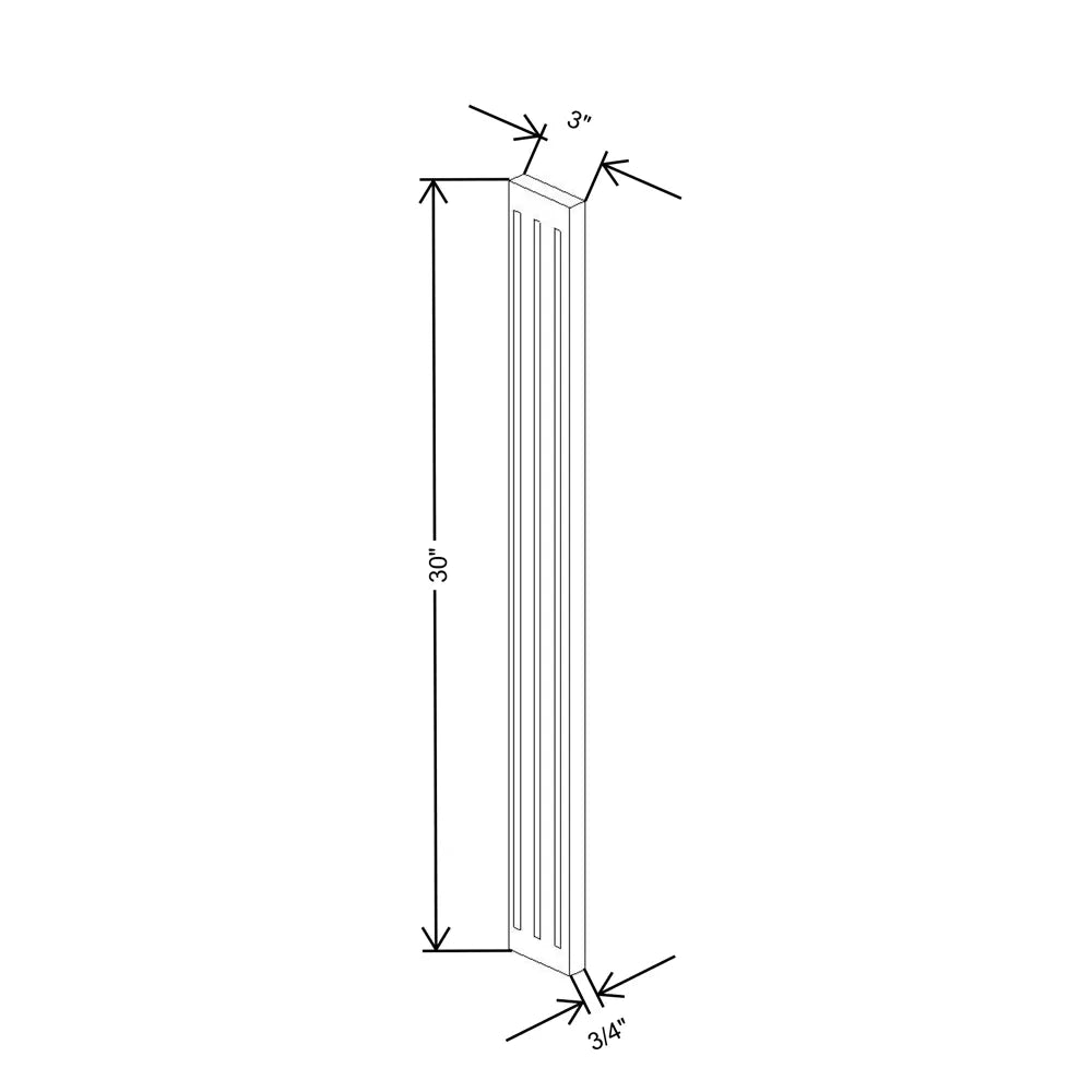 Wolf Classic Grantley White Paint Fluted Filler 3"W X 30"H