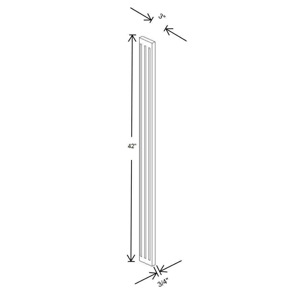 Cubitac Prestige Milan Latte 3"W X 42"H Fluted Filler