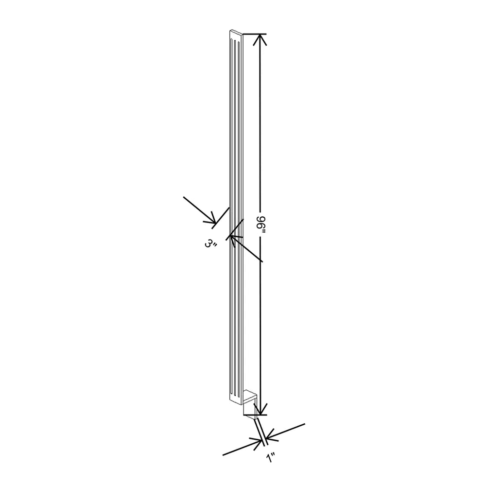 Kitchen Cabinet Distributors Shaker Designer White 5PC Fluted Tall Filler (3x96)