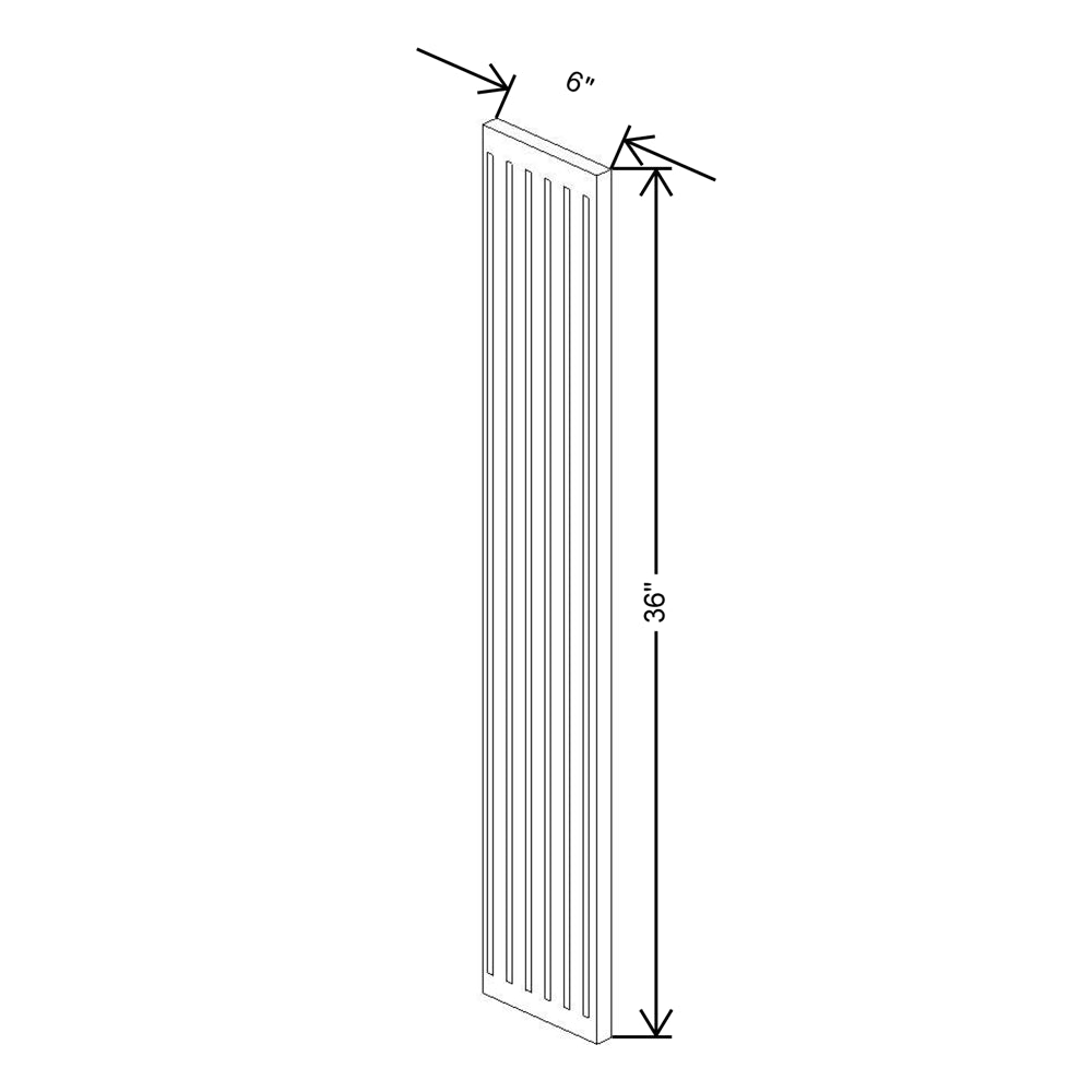 Cubitac Prestige Milan Latte 6"W X 36"H Fluted Filler