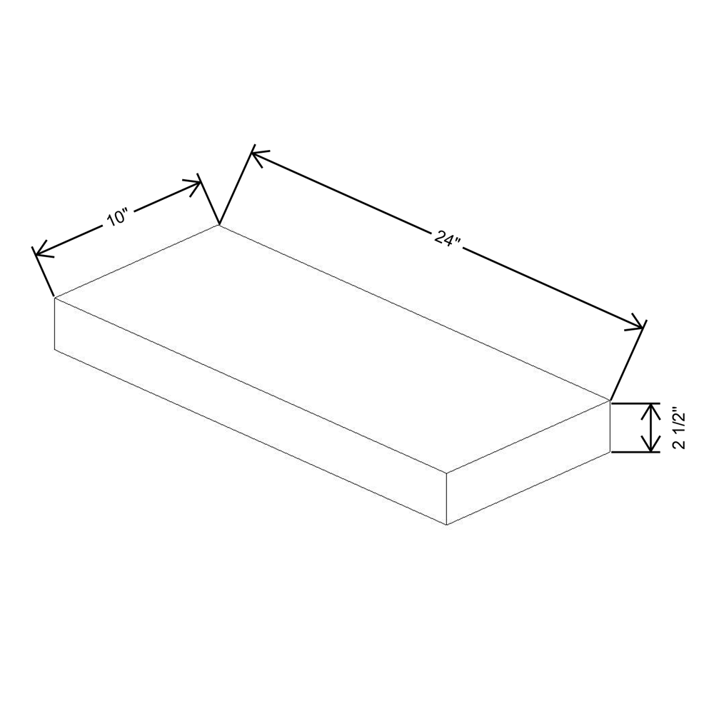 Fabuwood Allure Galaxy Nickel Timber Floating Shelf 24"W X 10"D X 2.5"T