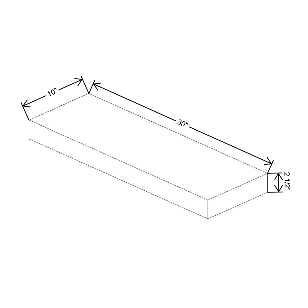 Fabuwood Quest Discovery Frost 30"W Floating Shelf - Walnut