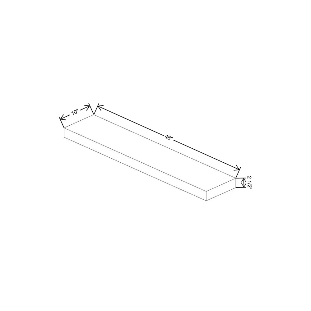 Fabuwood Illume Catalina Bianco Matte 48" W x 2 1/2" H x 10" D Black Matte Floating Shelf