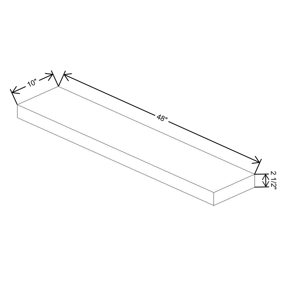 Fabuwood Allure Fusion Kona Timber Floating Shelf 48"W X 10"D X 2.5"T