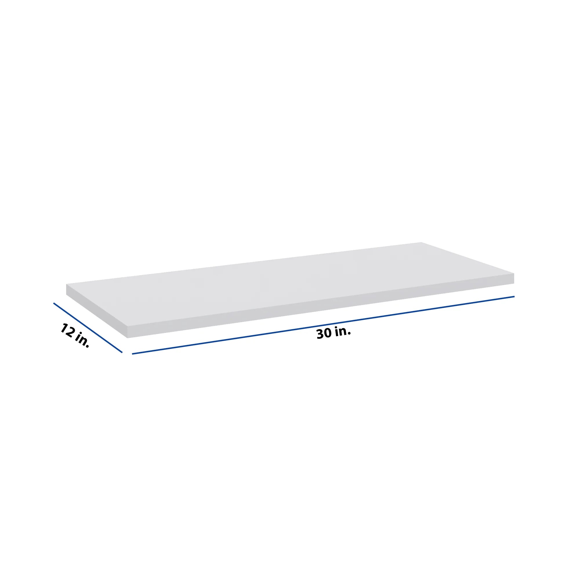 Modernform Cabinet Matte White 30" W X 3/4" H X 12" D Floating Shelf