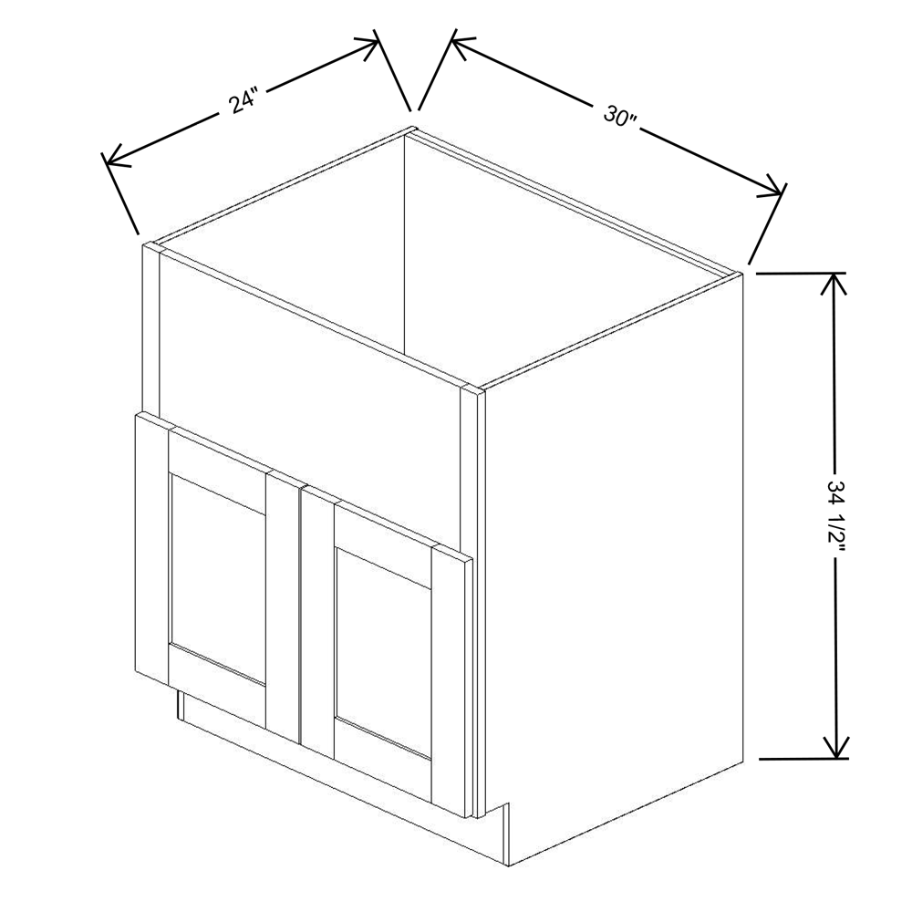 Fabuwood Value Premium Hallmark Frost 30"W Farm Sink Base