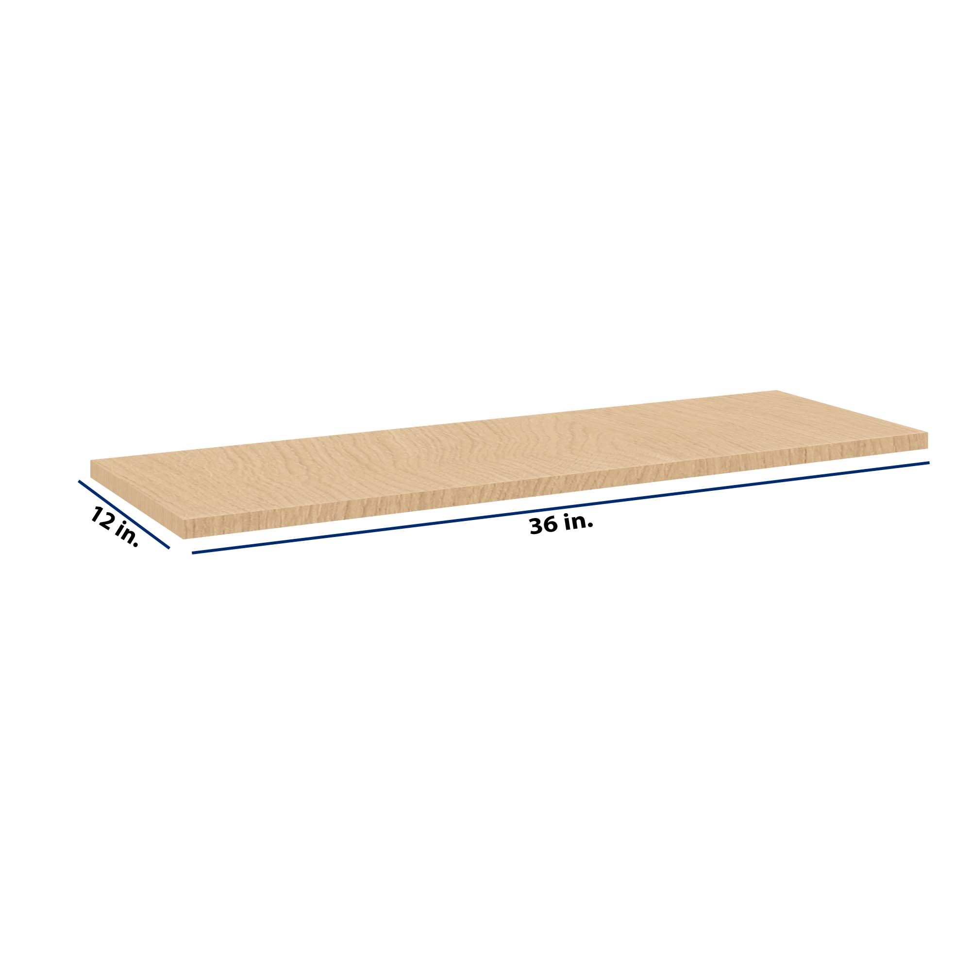 Modernform Cabinet Natural Oak 36" W X 3/4" H X 12" D Floating Shelf