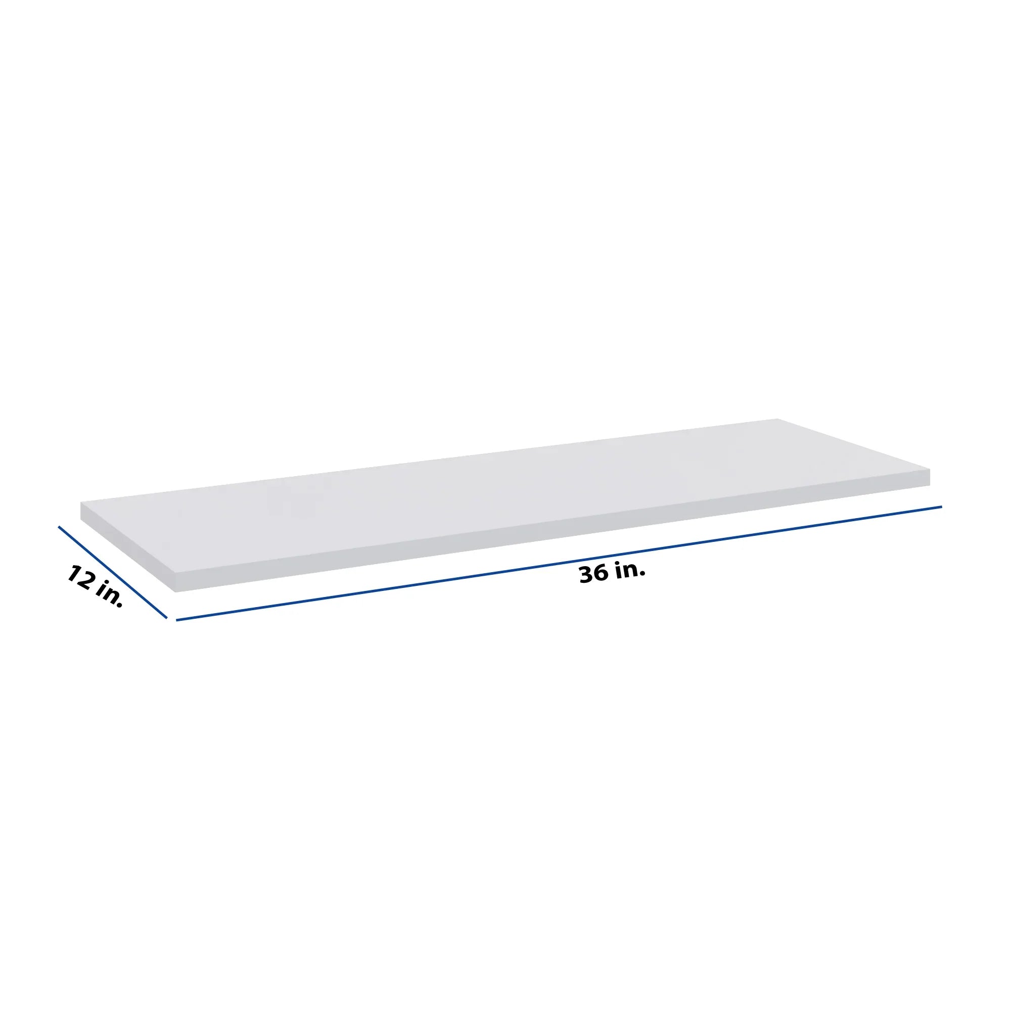 Modernform Cabinet Matte White 36" W X 3/4" H X 12" D Floating Shelf