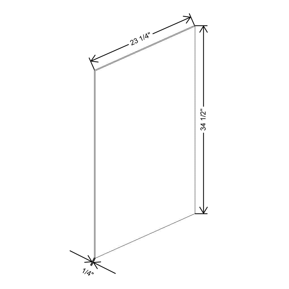 CNC Concord Elegant Smoky Grey 1/4" W X 34 1/2" H X 23 1/4" D Finished Skin