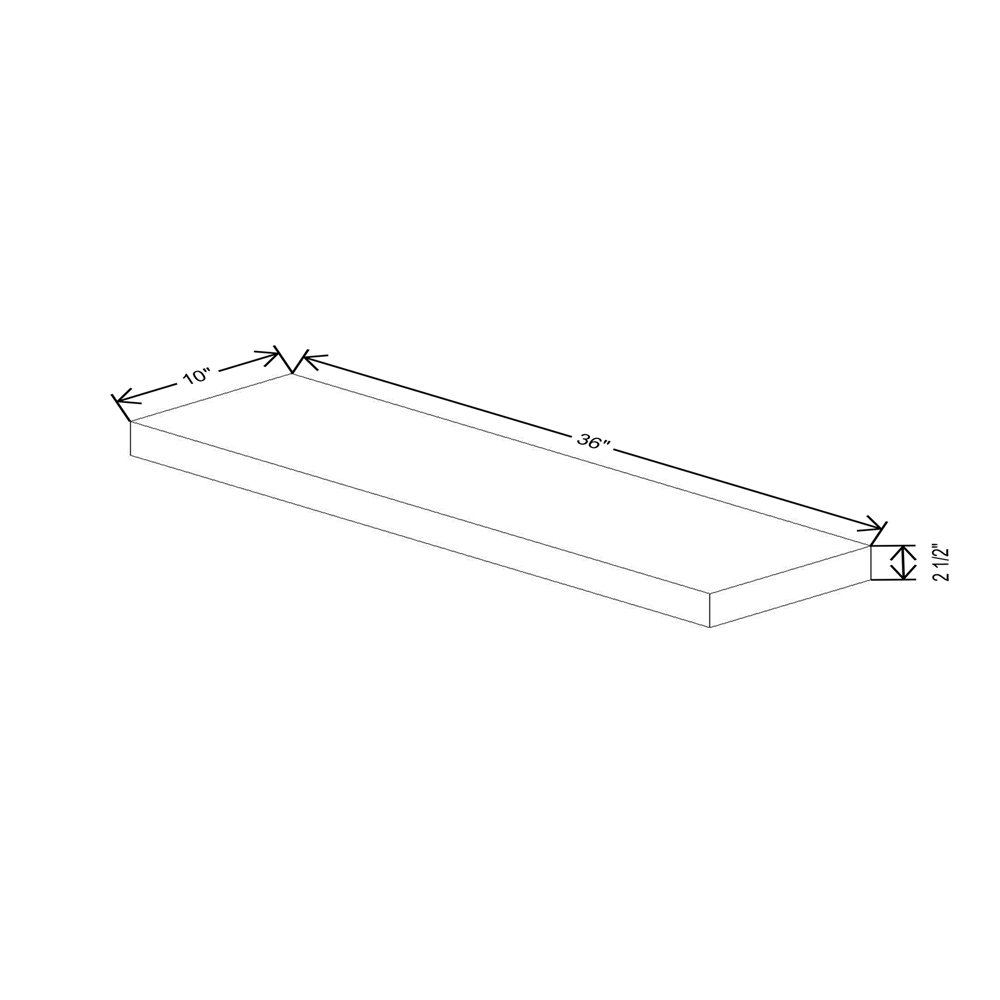 Cubitac Imperial Madison Latte 2 1/2"H X 36"W Floating Shelf