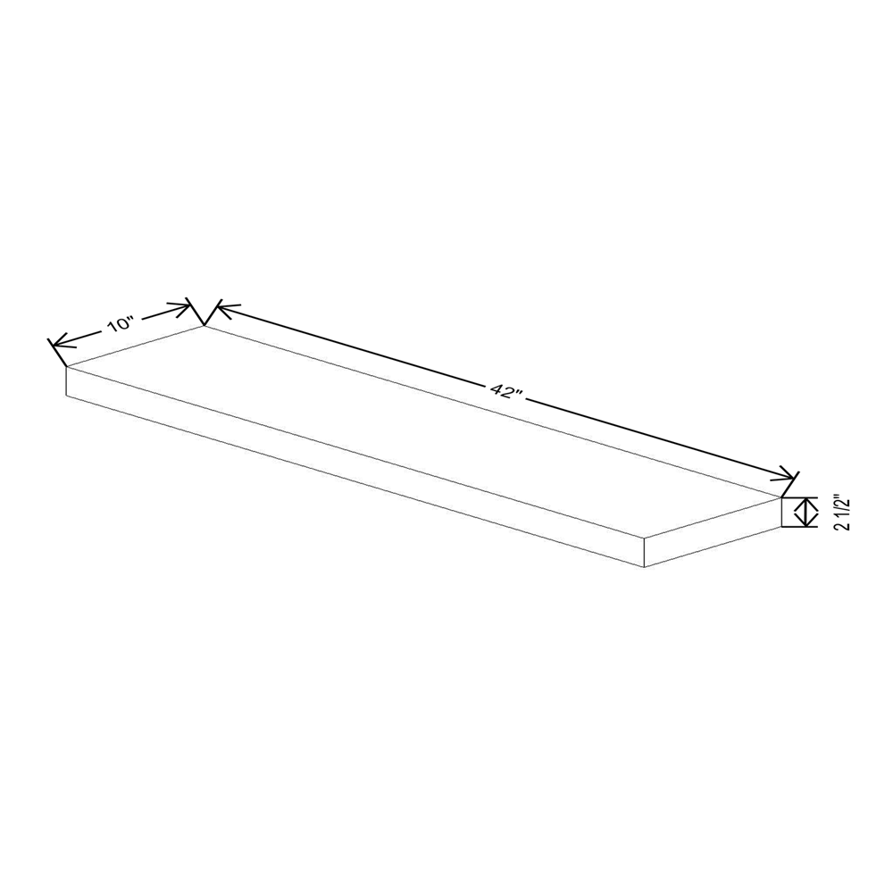 Cubitac Imperial Madison Dusk 2 1/2"H X 42"W Floating Shelf