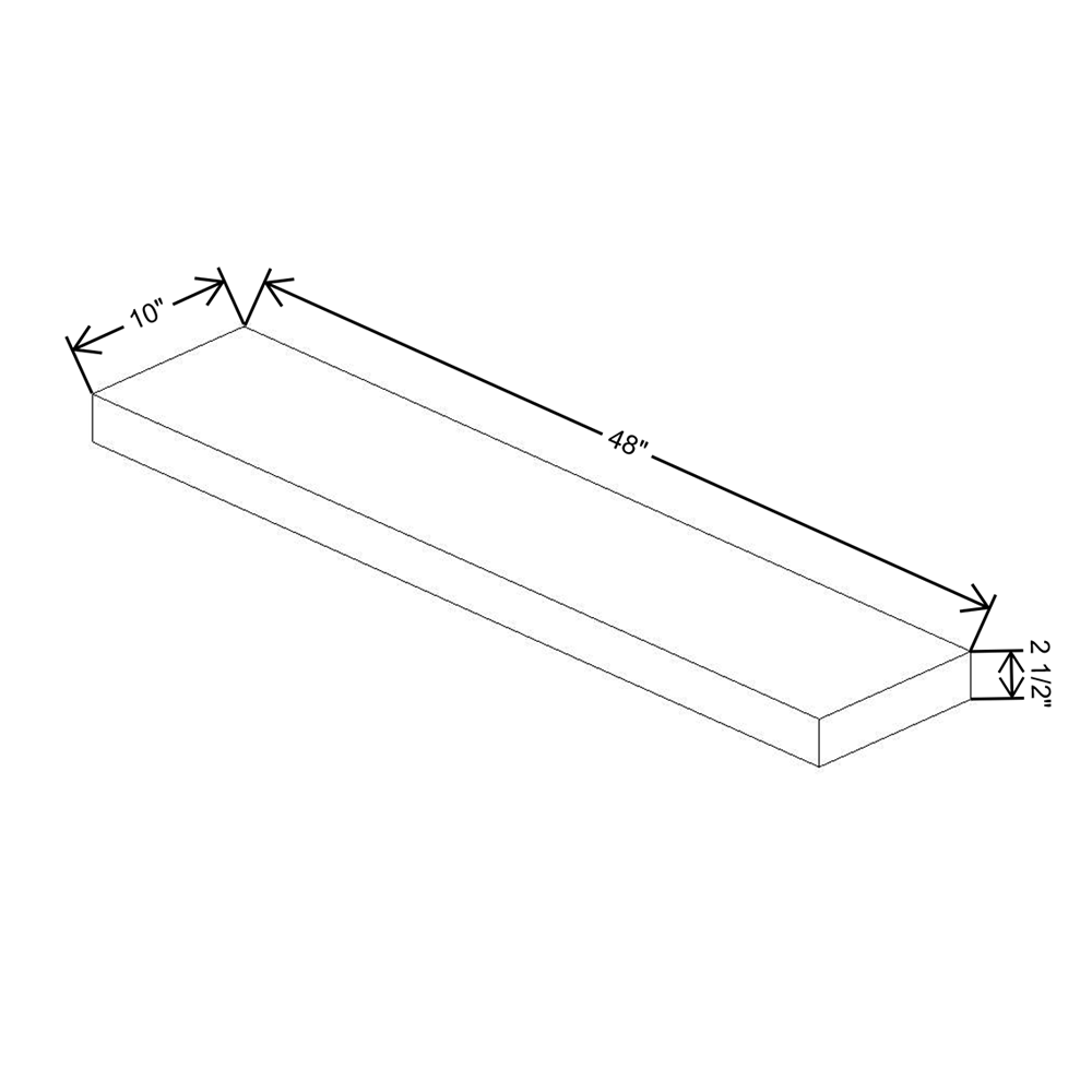 Cubitac Imperial Madison Dusk 2 1/2"H X 48"W Floating Shelf