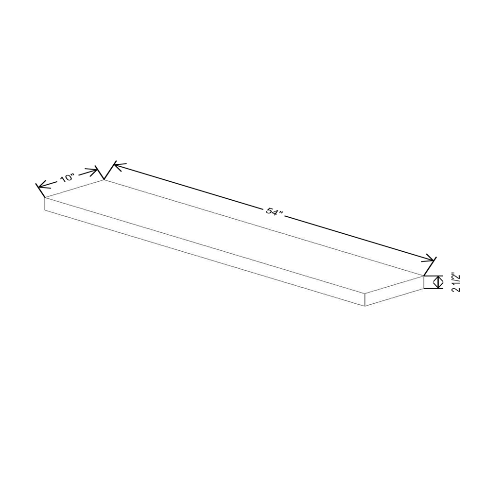 Cubitac Imperial Madison Dusk 2 1/2"H X 54"W Floating Shelf