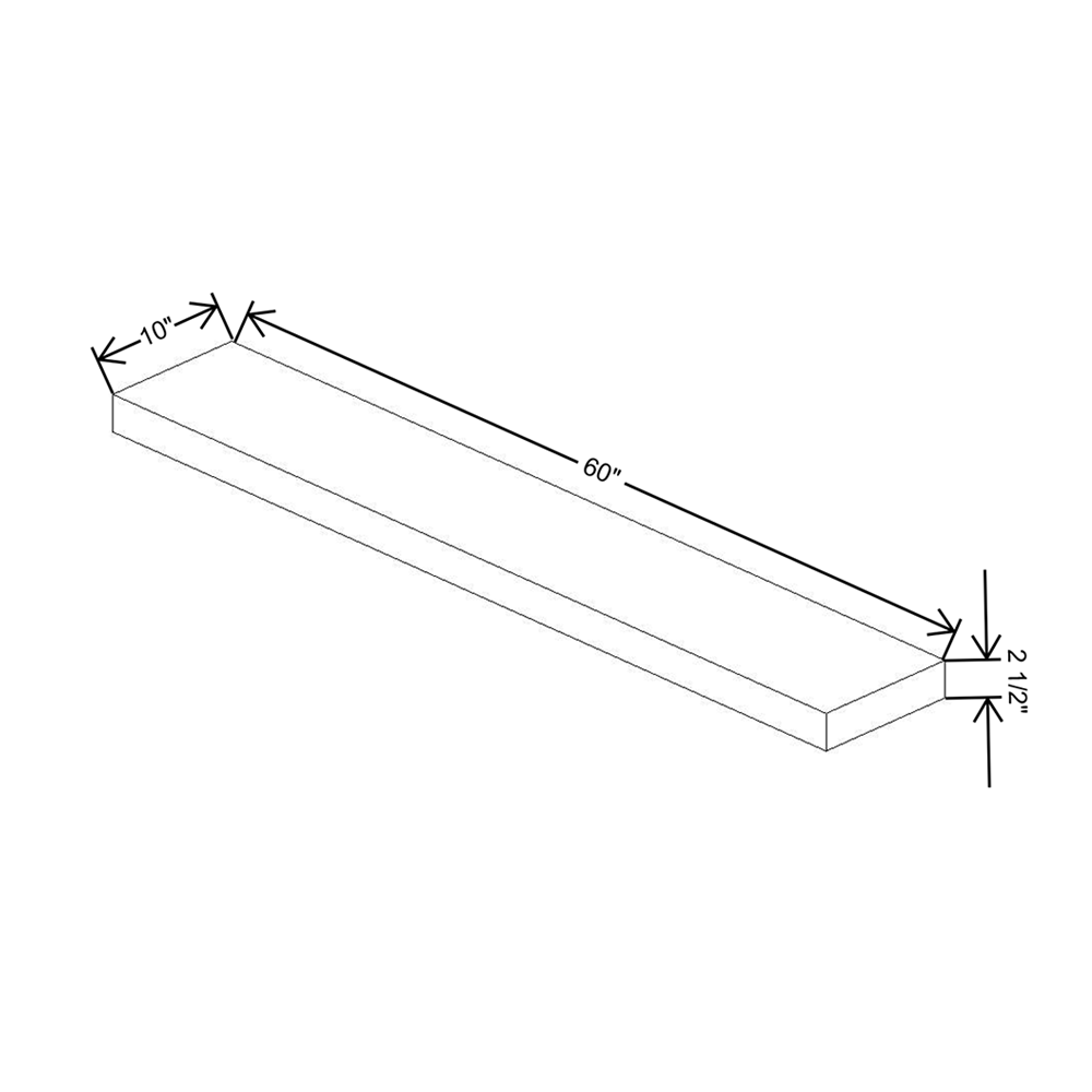 Cubitac Imperial Bergen Latte 2 1/2"H X 60"W Floating Shelf