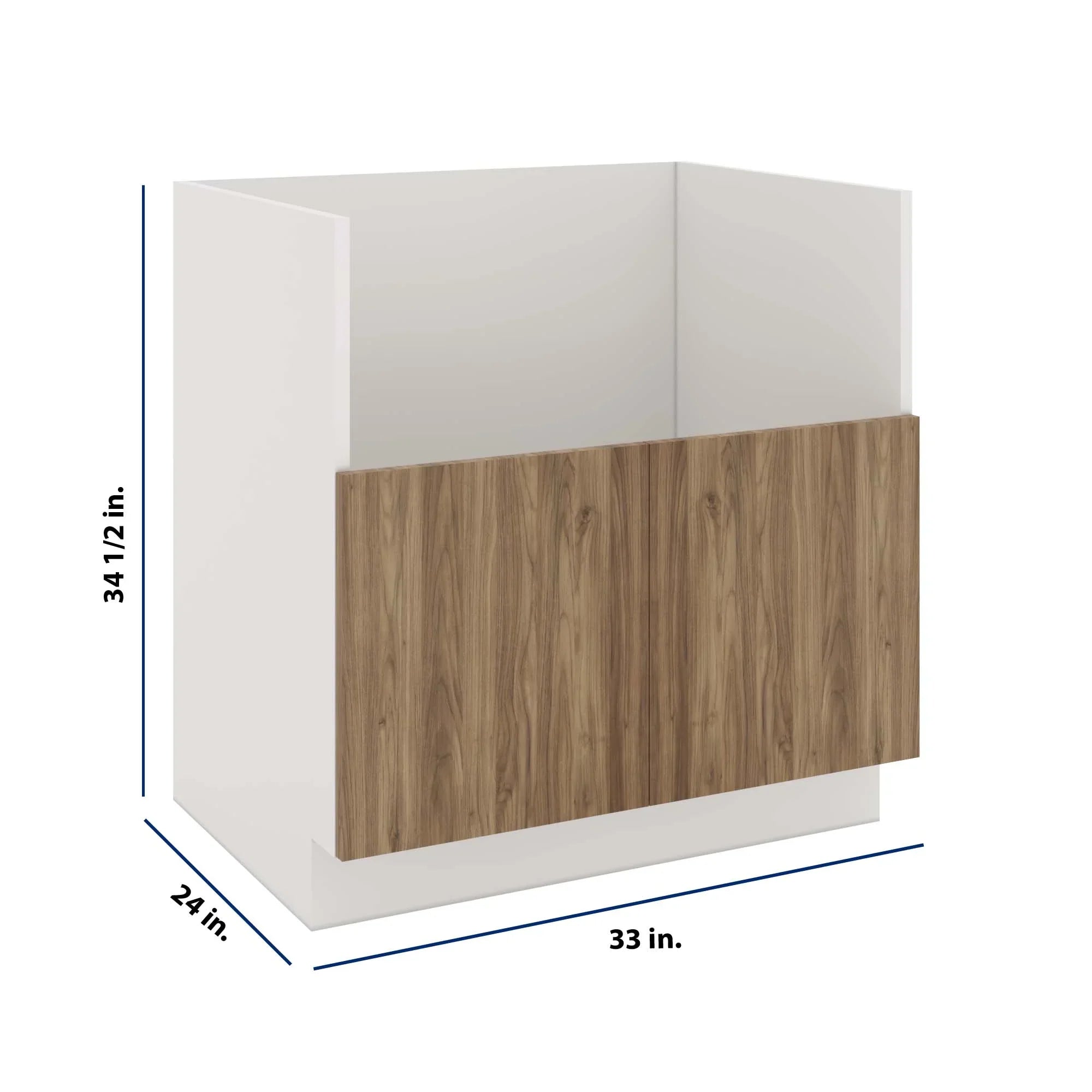 Modernform Cabinet Walnut 33" W X 34 1/2" H X 24" D Farm Sink Base Cabinet