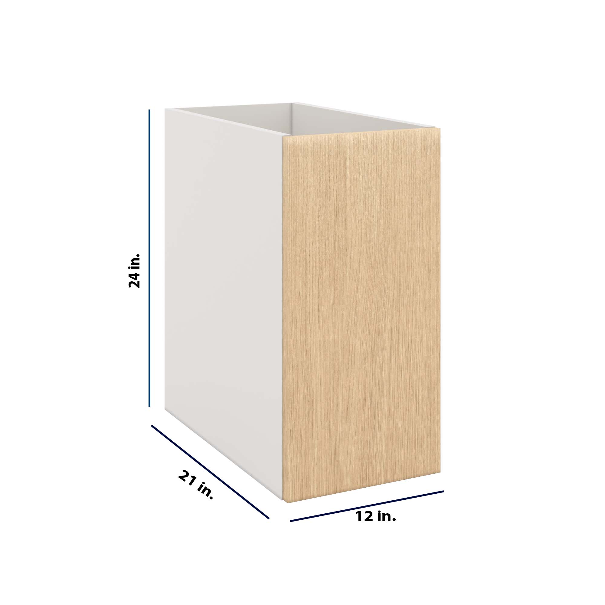 Modernform Cabinet Natural Oak 12" W X 24" H X 21" D Vanity Floating Full Height Single Door Cabinet