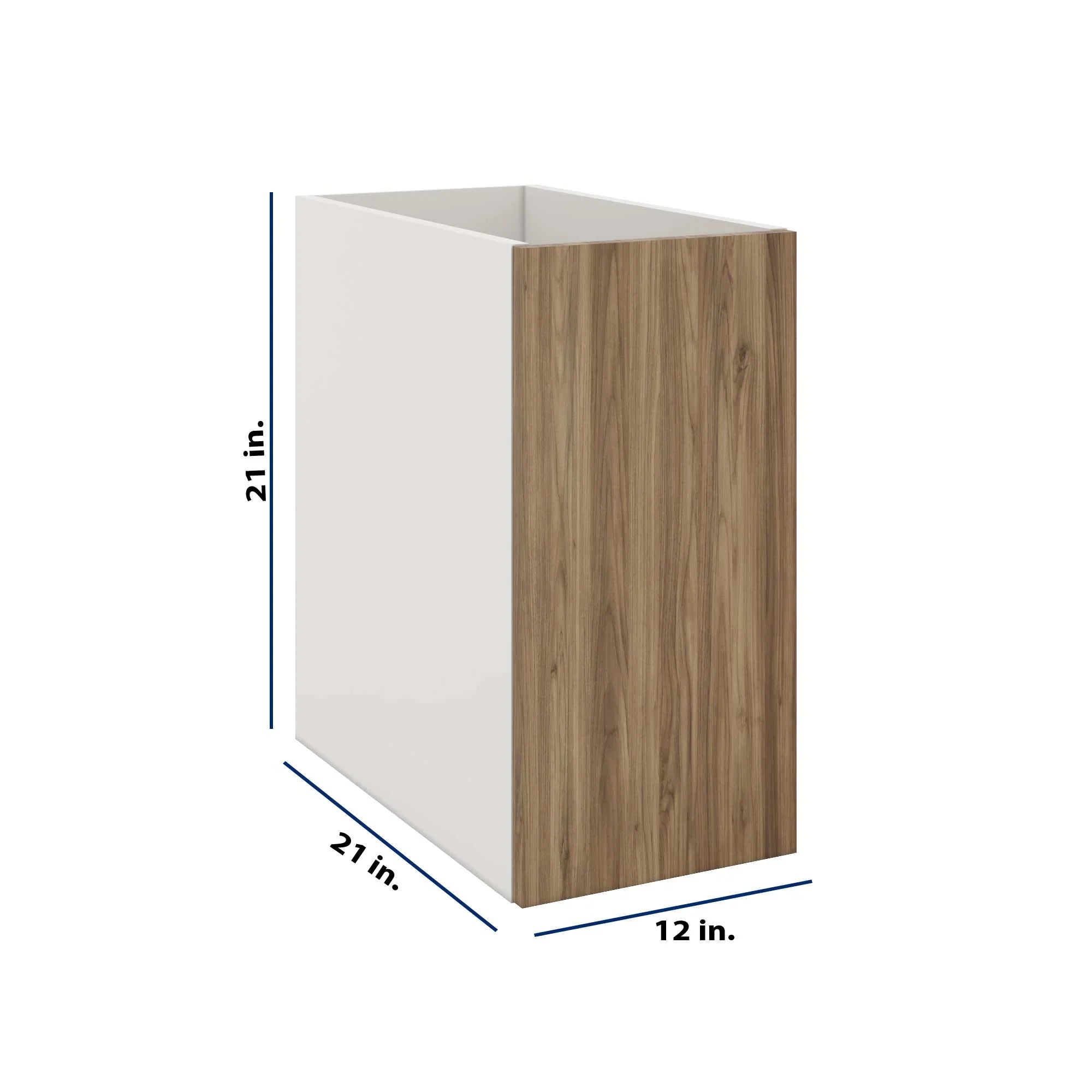 Modernform Cabinet Walnut 12" W X 24" H X 21" D Vanity Floating Full Height Single Door Cabinet