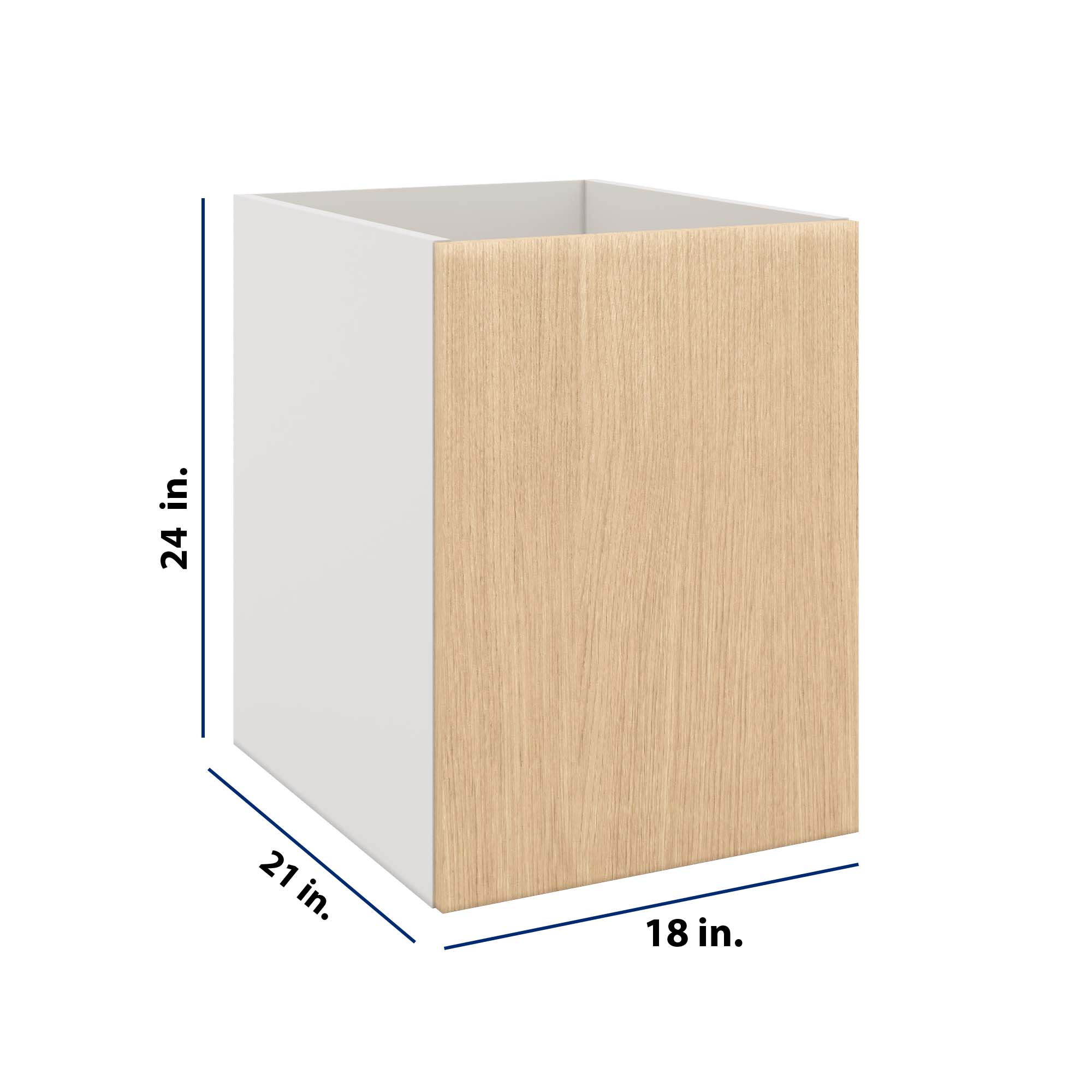 Modernform Cabinet Natural Oak 18" W X 24" H X 21" D Vanity Floating Full Height Single Door Cabinet
