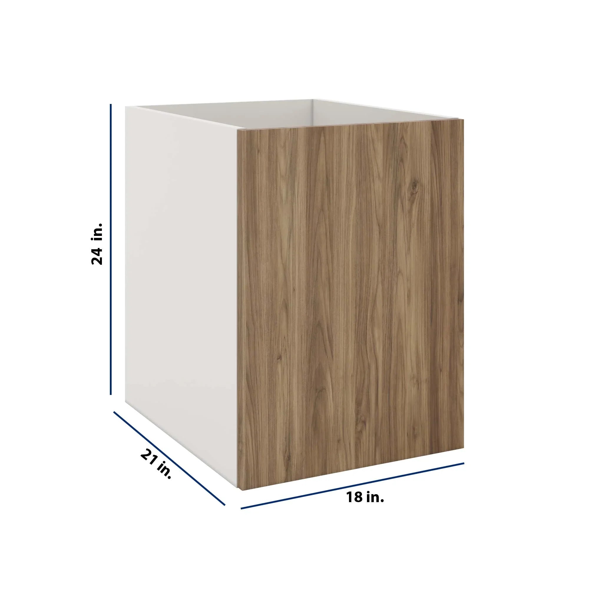 Modernform Cabinet Walnut 18" W X 24" H X 21" D Vanity Floating Full Height Single Door Cabinet