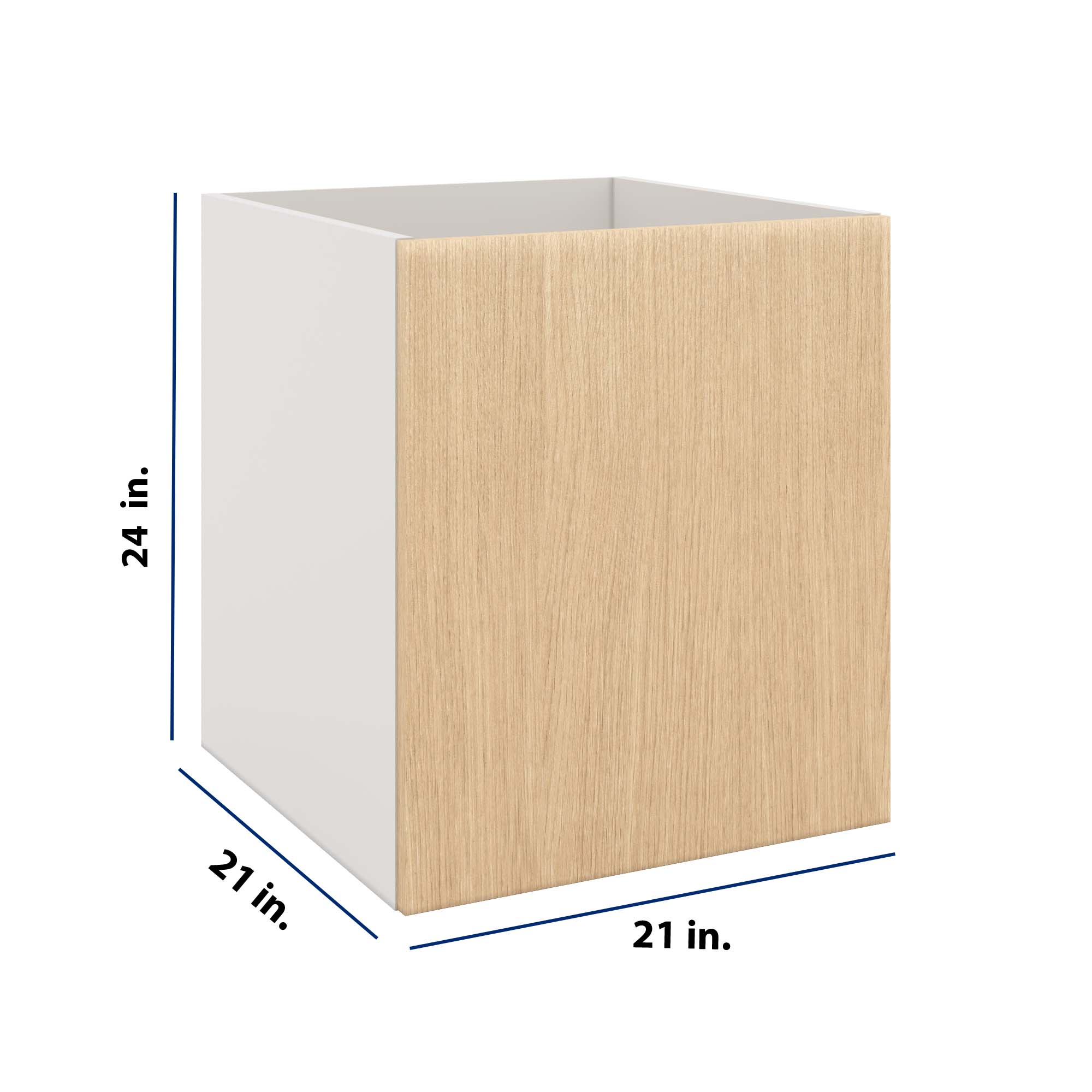 Modernform Cabinet Natural Oak 21" W X 24" H X 21" D Vanity Floating Full Height Single Door Cabinet