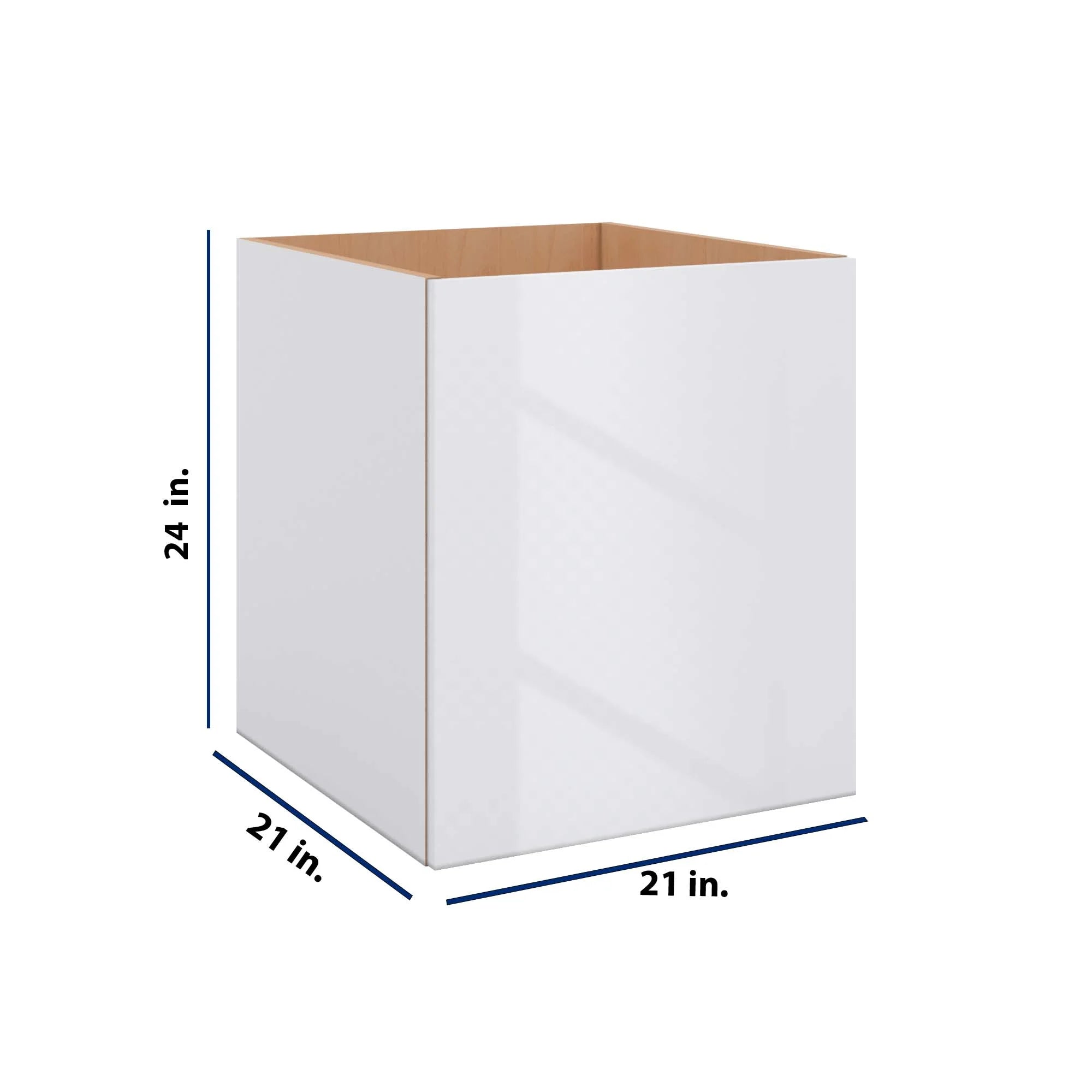 Modernform Cabinet Gloss White 21" W X 24" H X 21" D Vanity Floating Full Height Single Door Cabinet