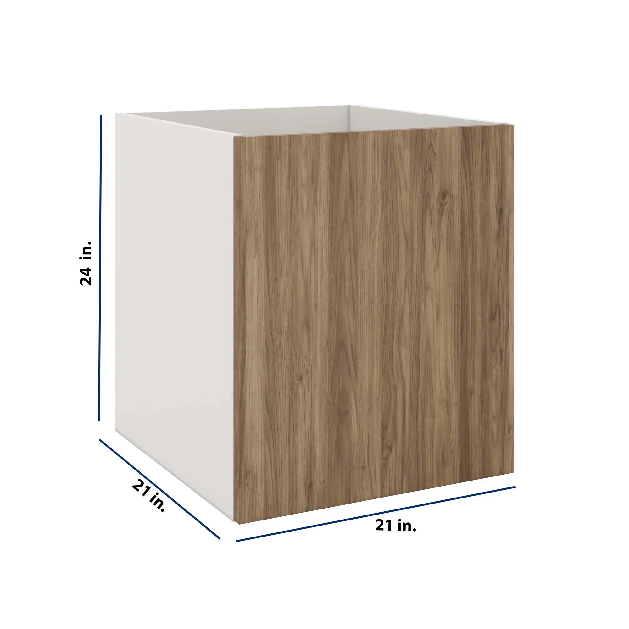 Modernform Cabinet Walnut 21" W X 24" H X 21" D Vanity Floating Full Height Single Door Cabinet