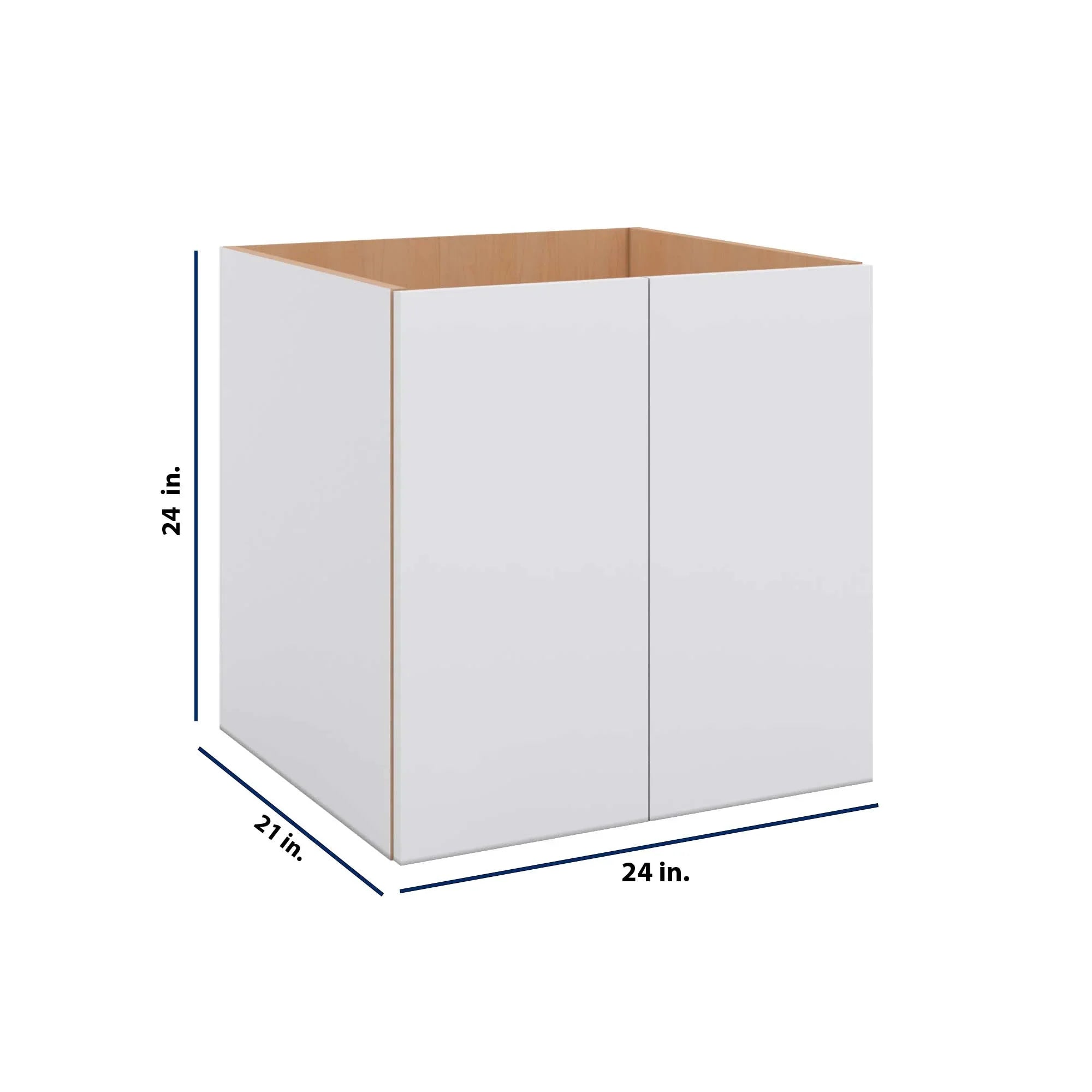 Modernform Cabinet Matte White 24" W X 24" H X 21" D Vanity Floating Full Height Double Door Cabinet