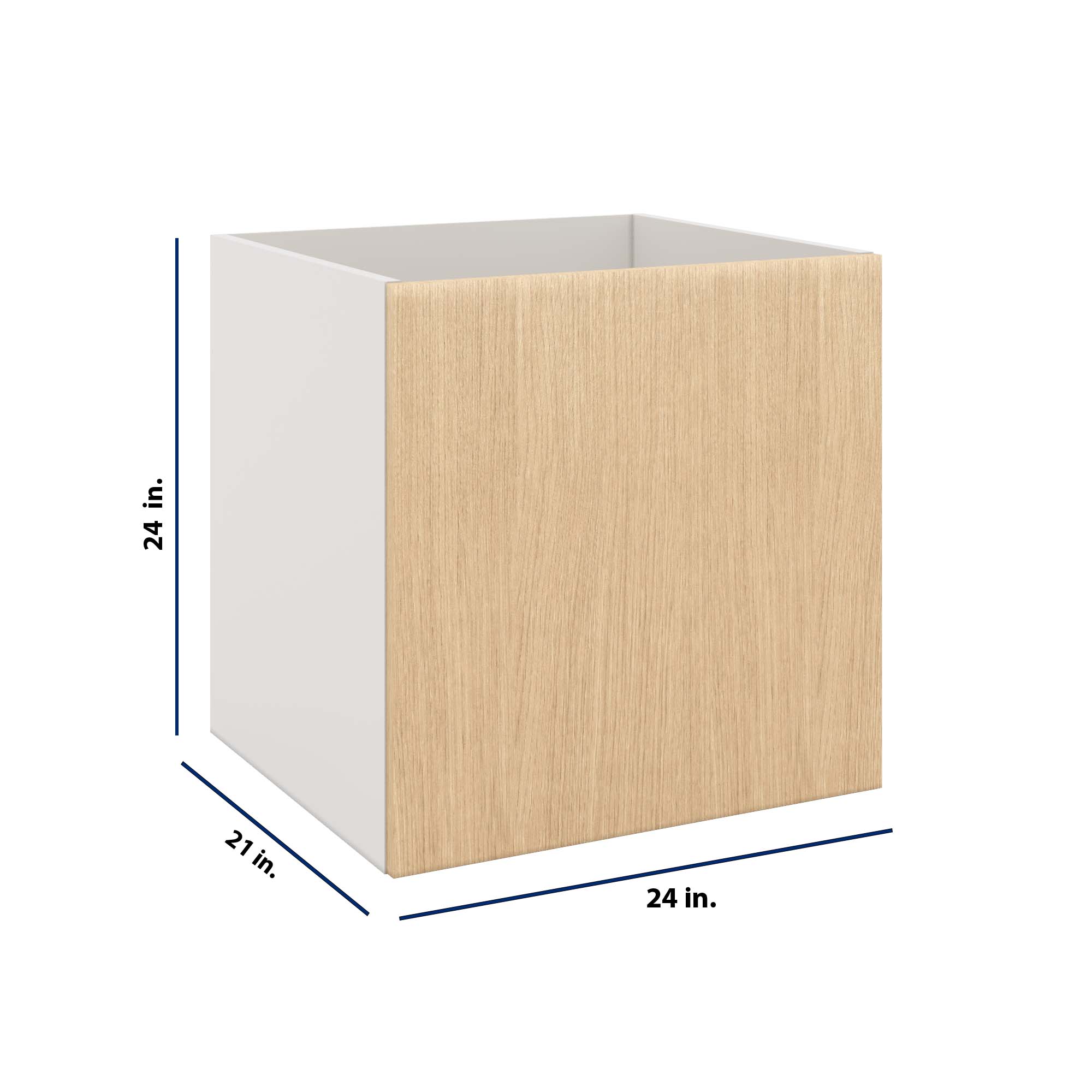 Modernform Cabinet Natural Oak 24" W X 24" H X 21" D Vanity Floating Full Height Single Door Cabinet