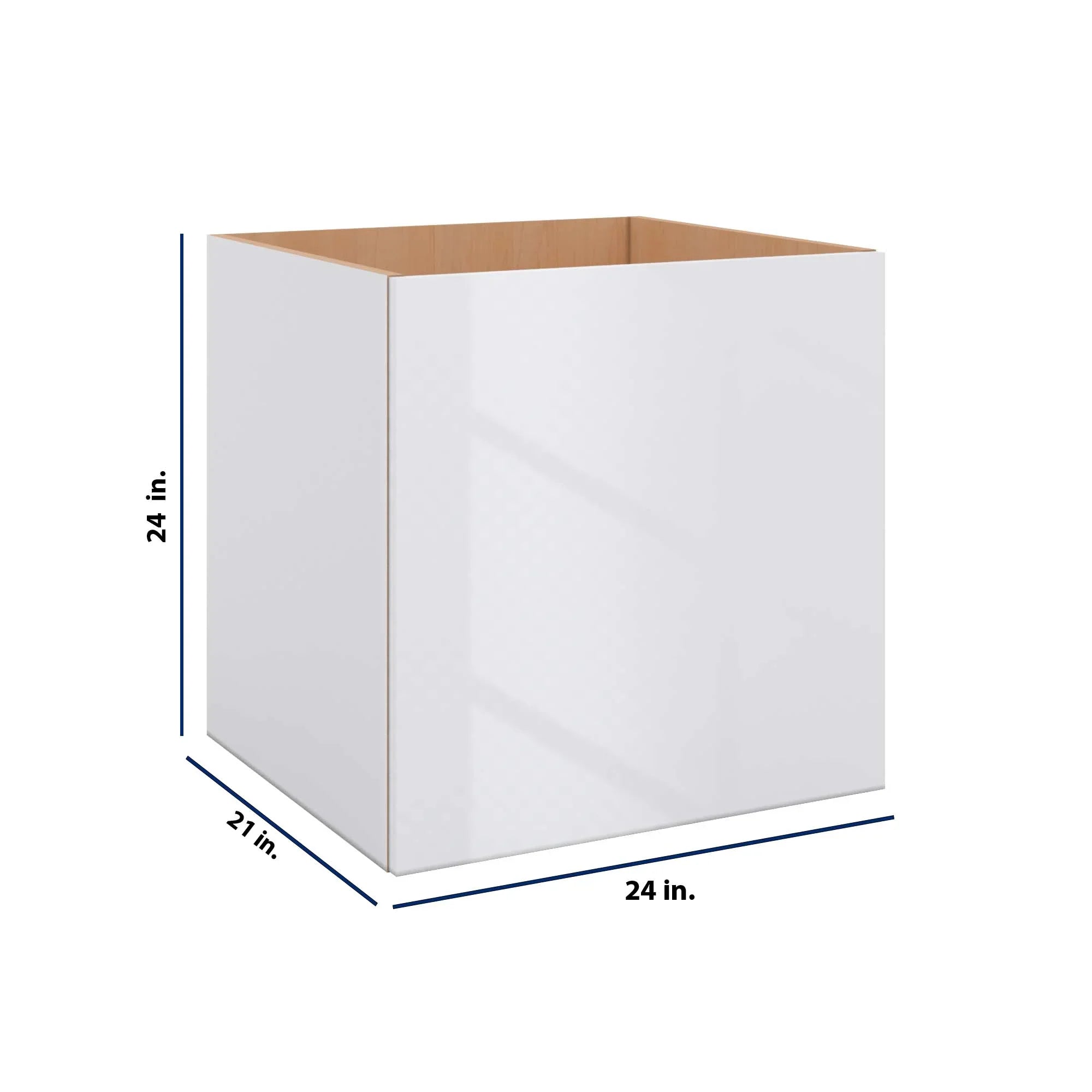 Modernform Cabinet Gloss White 24" W X 24" H X 21" D Vanity Floating Full Height Single Door Cabinet