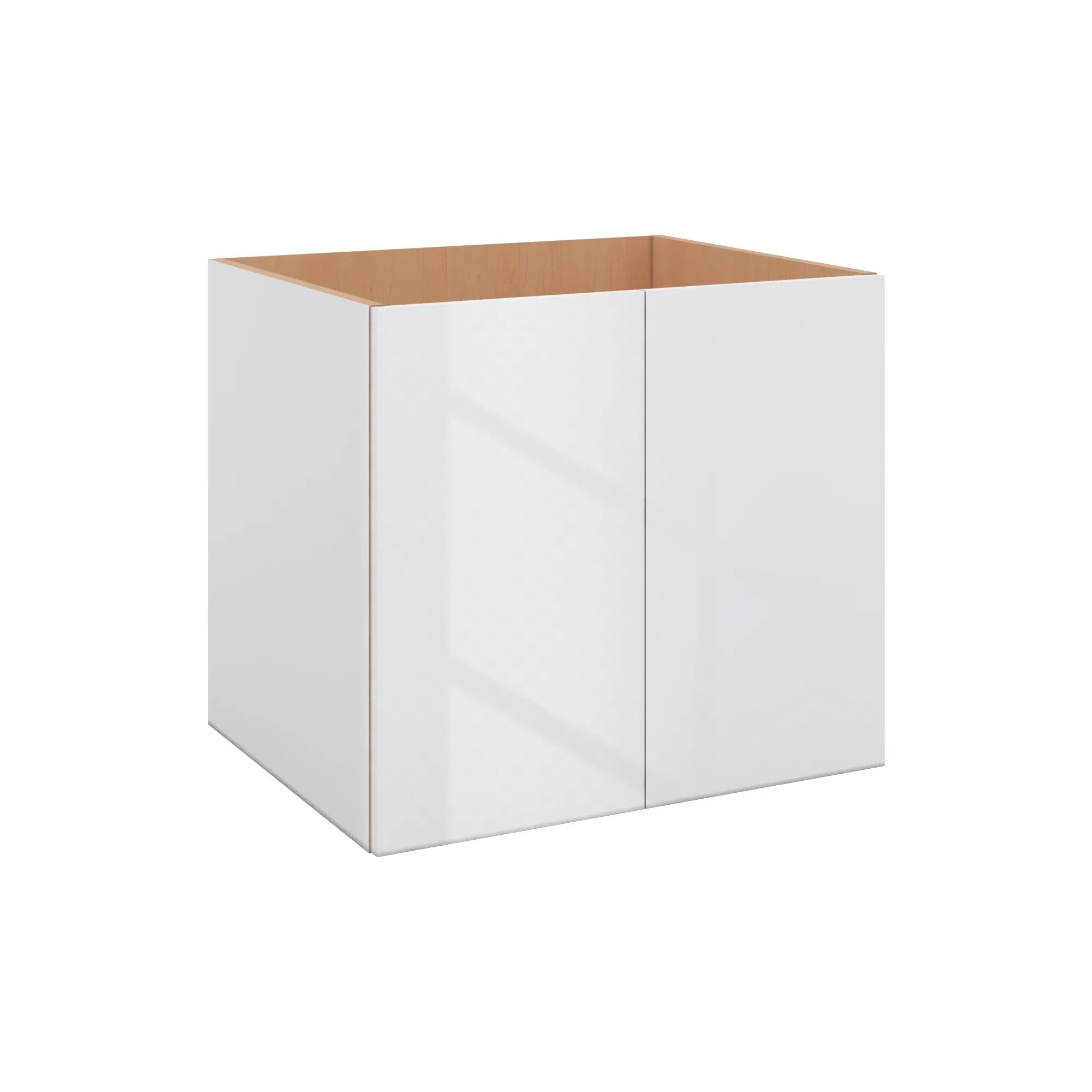 Modernform Cabinet Gloss White 27" W X 24" H X 21" D Vanity Floating Full Height Double Door Cabinet
