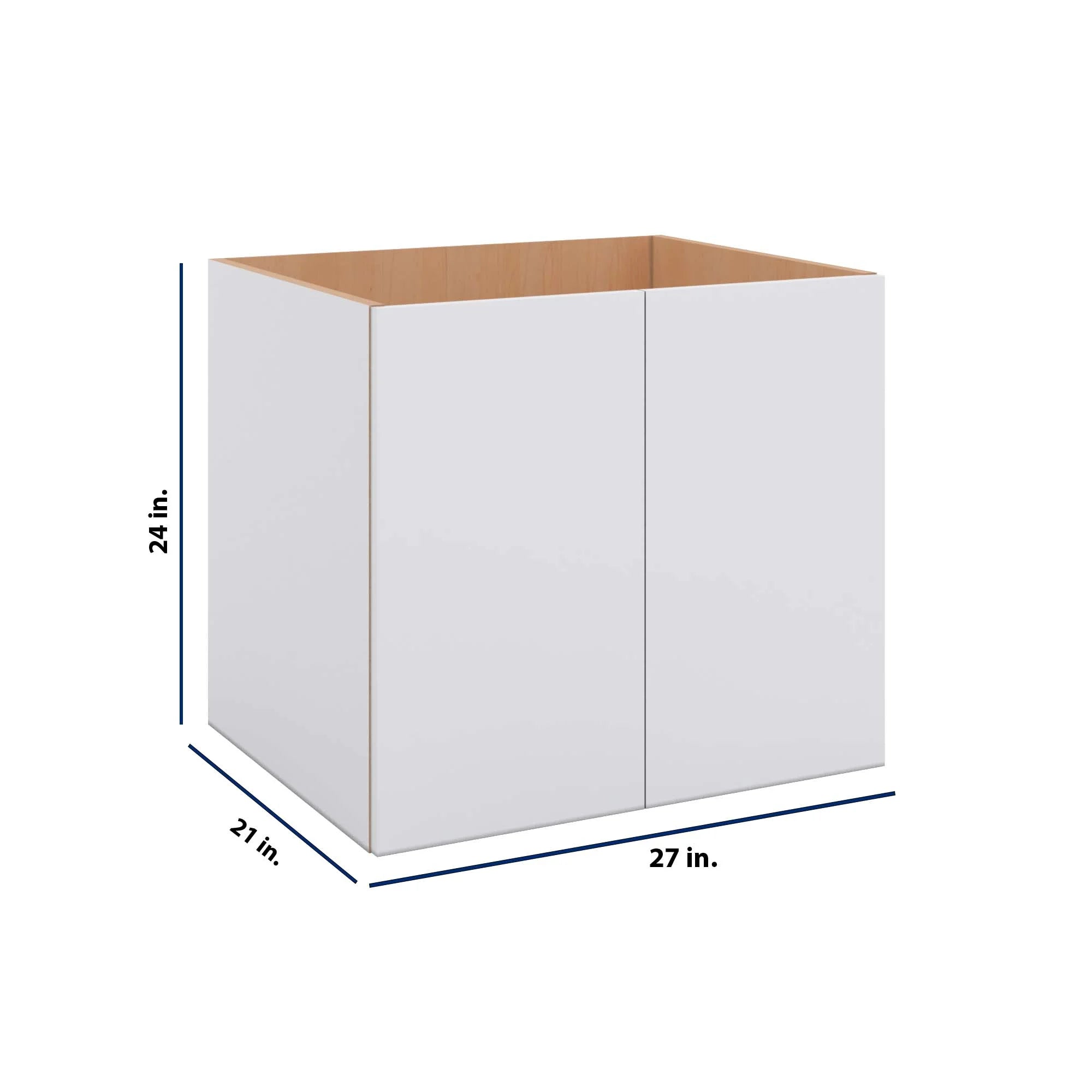 Modernform Cabinet Matte White 27" W X 24" H X 21" D Vanity Floating Full Height Double Door Cabinet