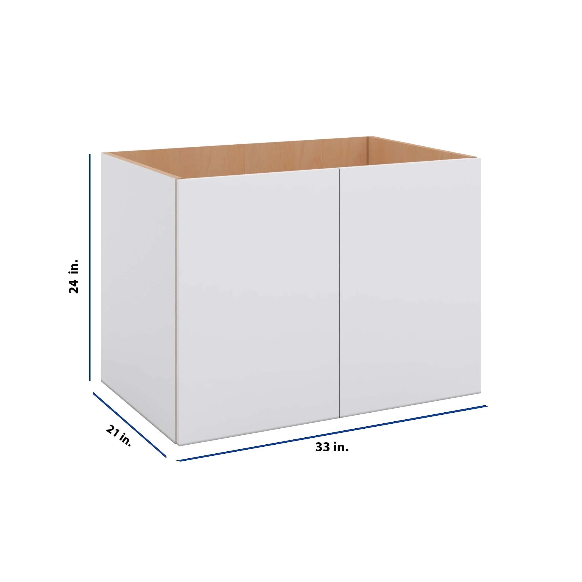 Modernform Cabinet Matte White 33" W X 24" H X 21" D Vanity Floating Full Height Double Door Cabinet