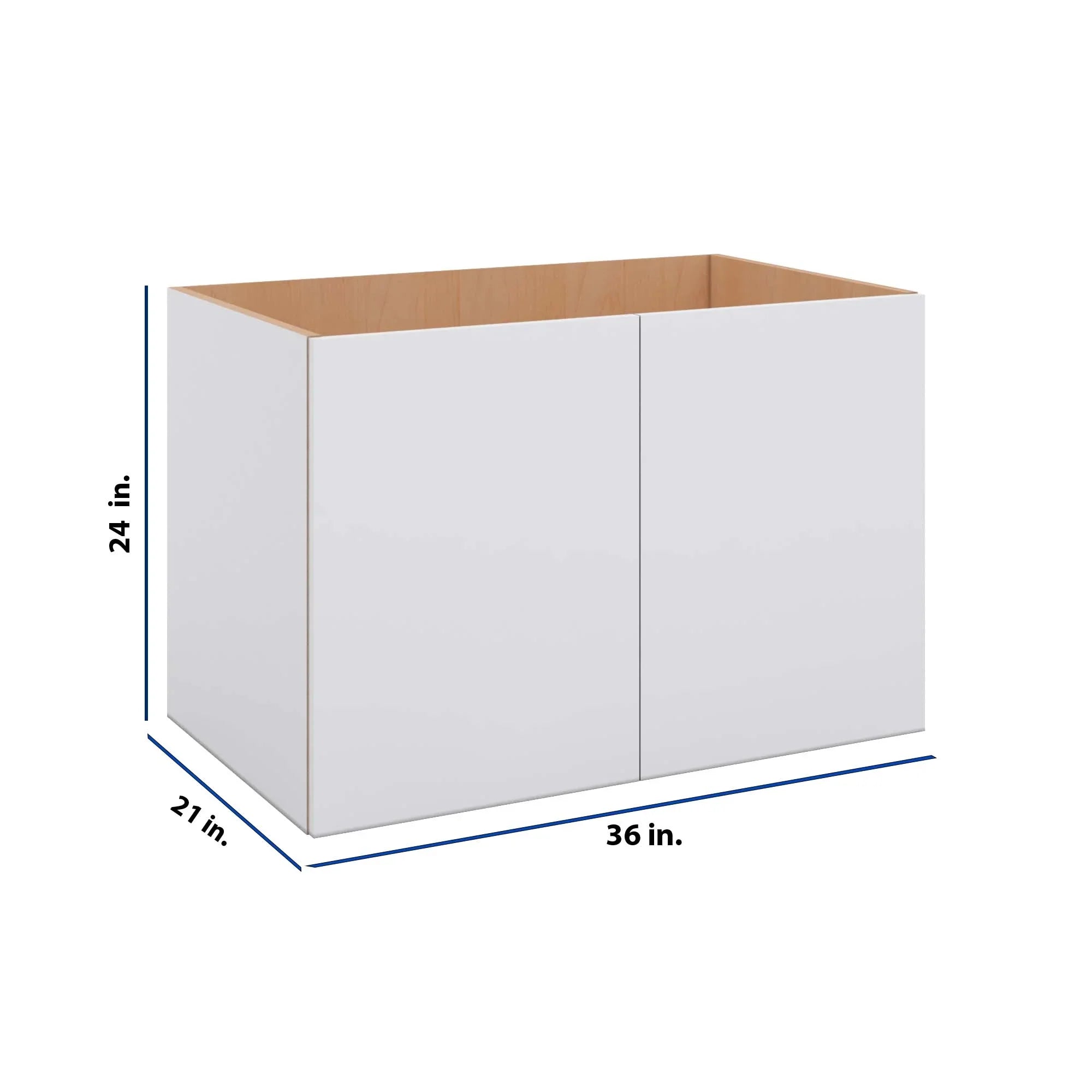 Modernform Cabinet Matte White 36" W X 24" H X 21" D Vanity Floating Full Height Double Door Cabinet