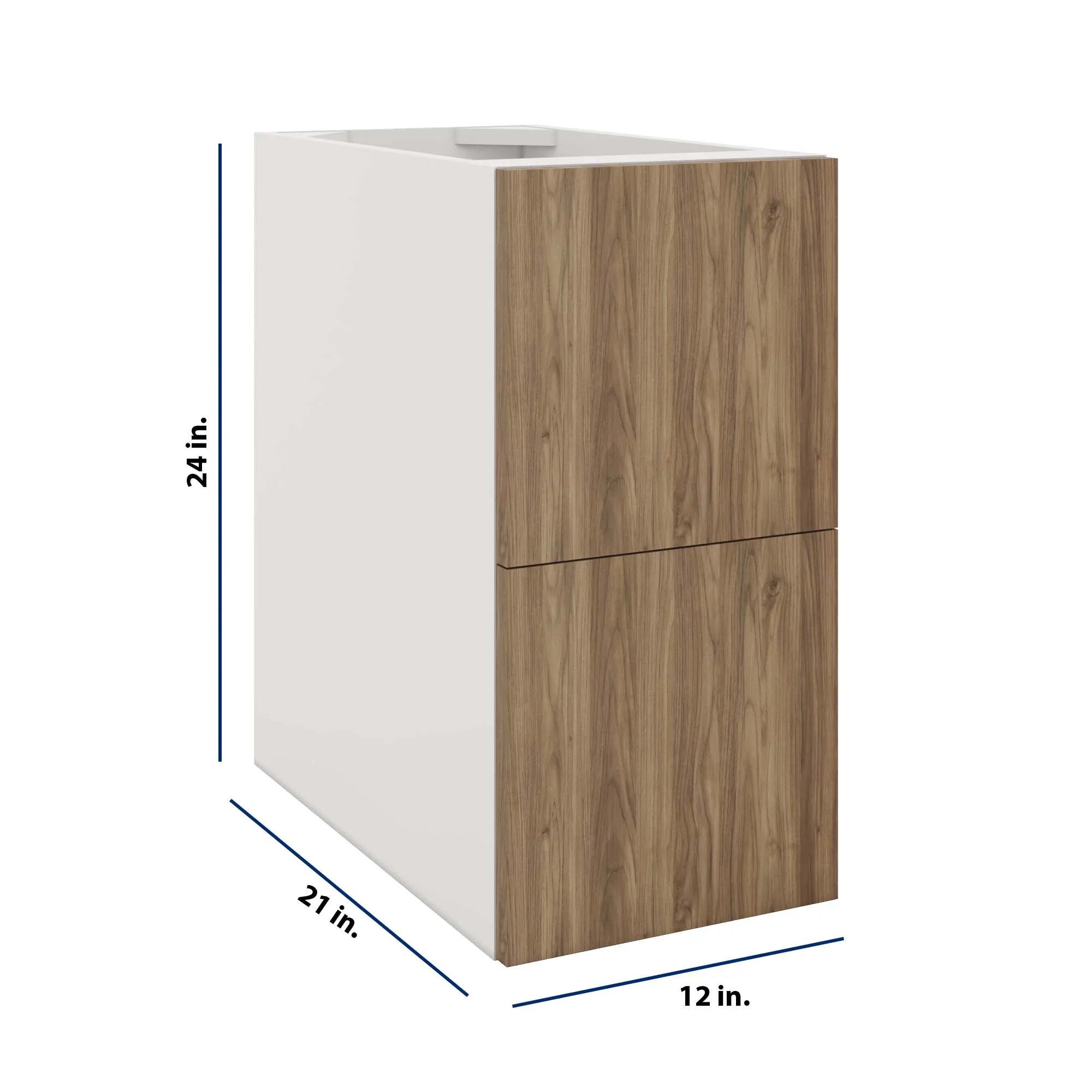 Modernform Cabinet Walnut 12" W X 24" H X 21" D Vanity Floating Drawers Cabinet