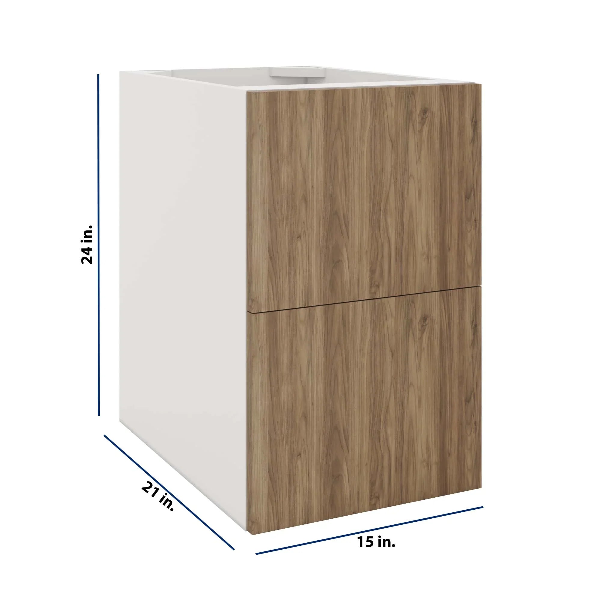 Modernform Cabinet Walnut 15" W X 24" H X 21" D Vanity Floating Drawers Cabinet
