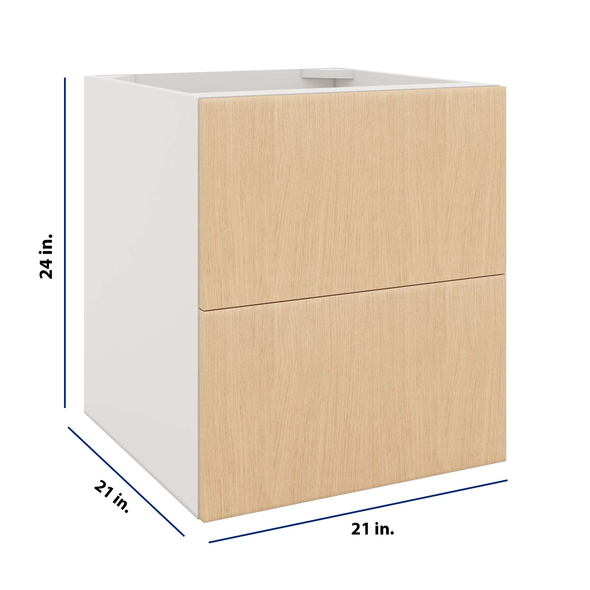 Modernform Cabinet Natural Oak 21" W X 24" H X 21" D Vanity Floating Drawers Cabinet