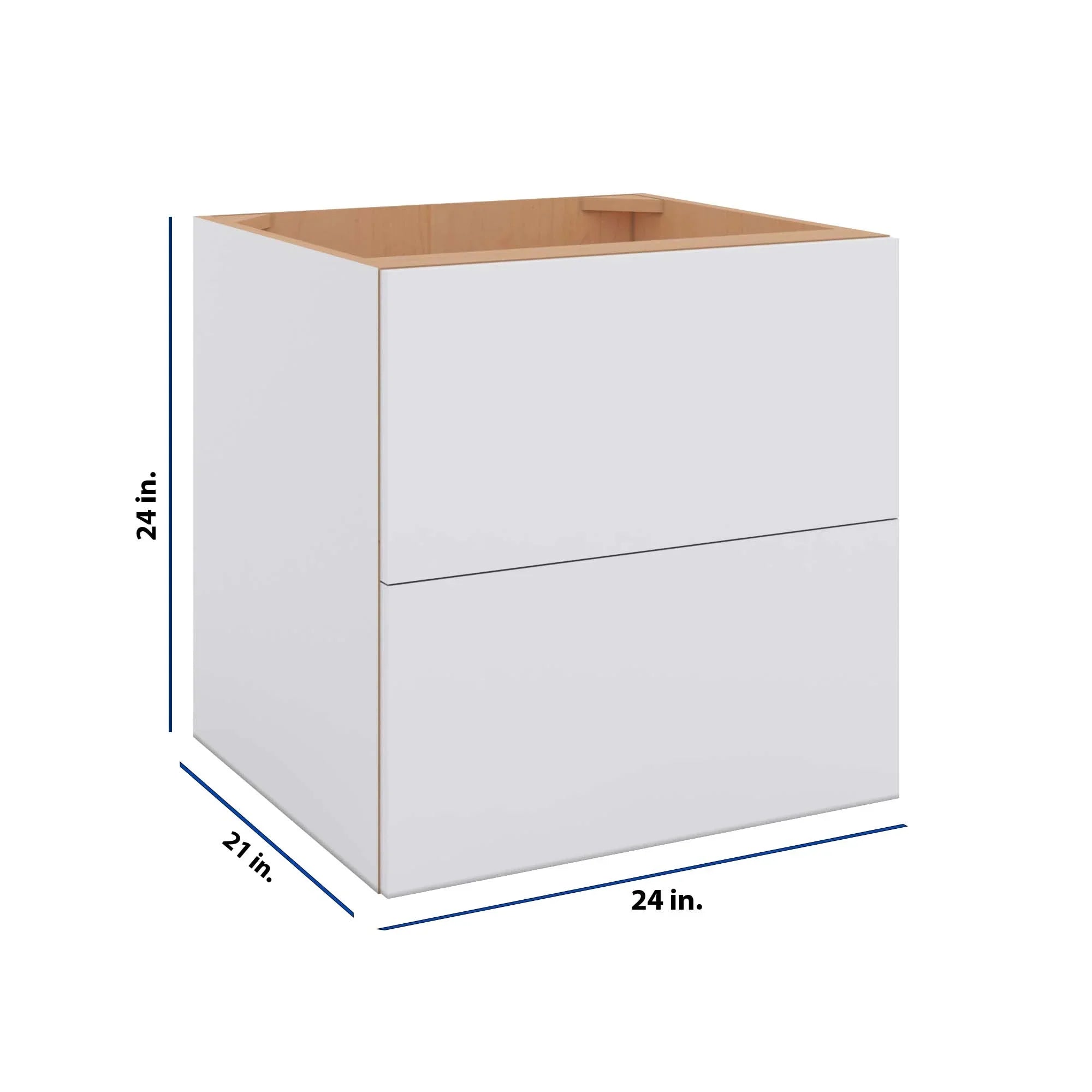Modernform Cabinet Matte White 24" W X 24" H X 21" D Vanity Floating Drawers Cabinet