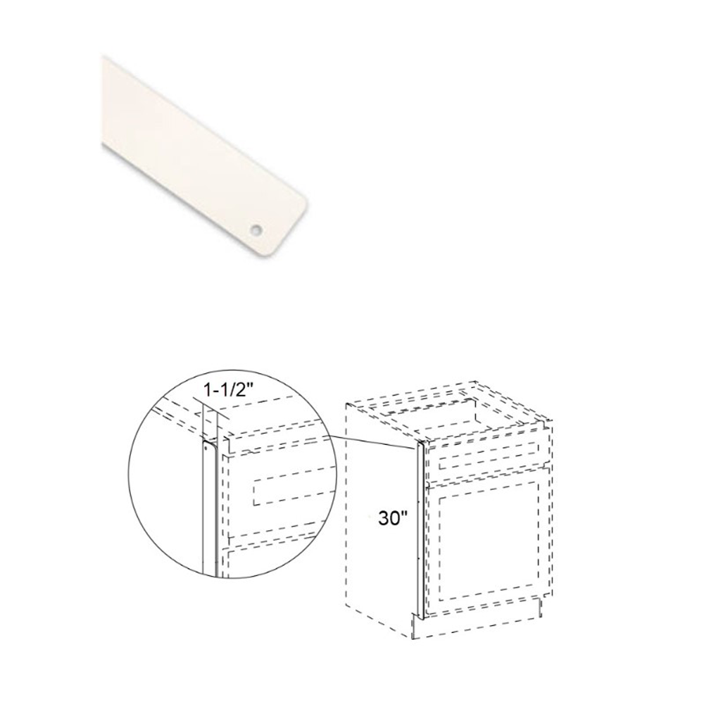 Fabuwood Illume Catalina Bianco Gloss 2, Stainless Steel Heat Shield With Pre-Drilled Mounting Holes 1/16" Thick Powder-Coated Steel (White)