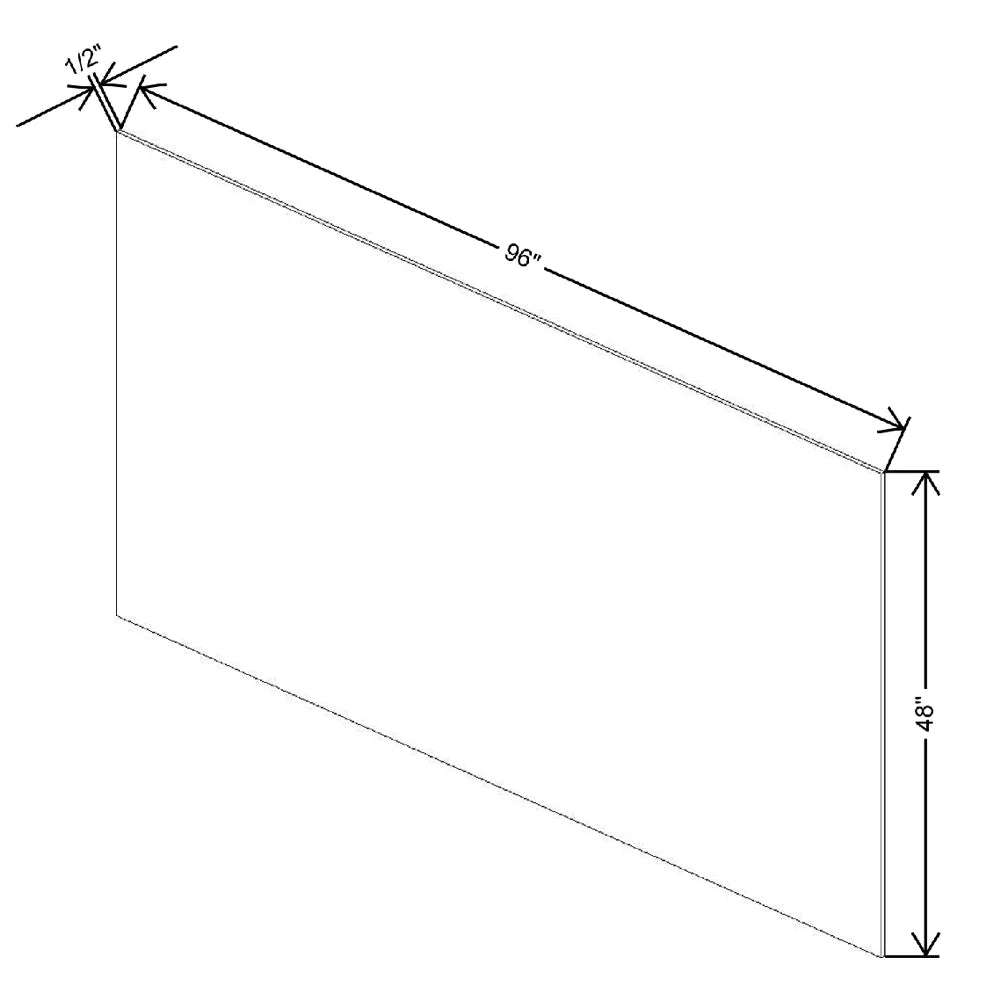 Fabuwood Quest Discovery Frost 48" W X 96" H X 1/2" D 2 Side Finish Panel