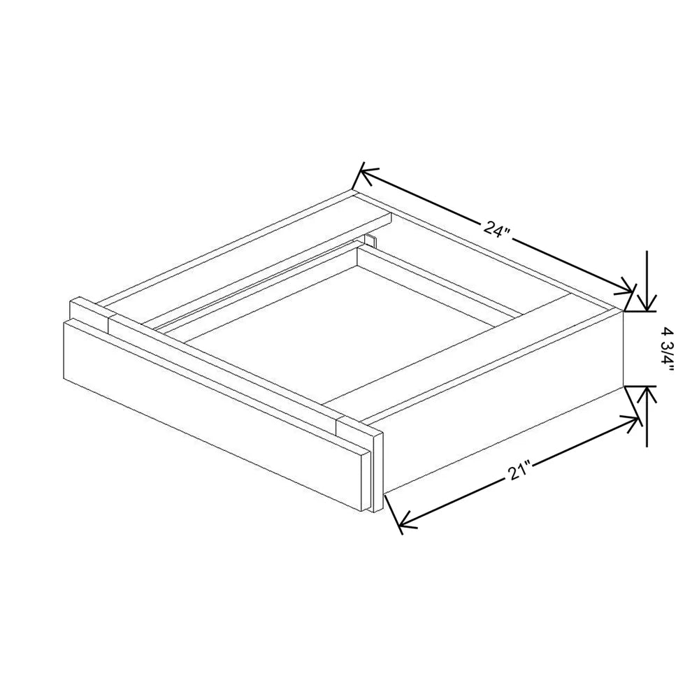 Kitchen Cabinet Distributors Shaker Designer White 5PC Vanity Drawer - 24" W