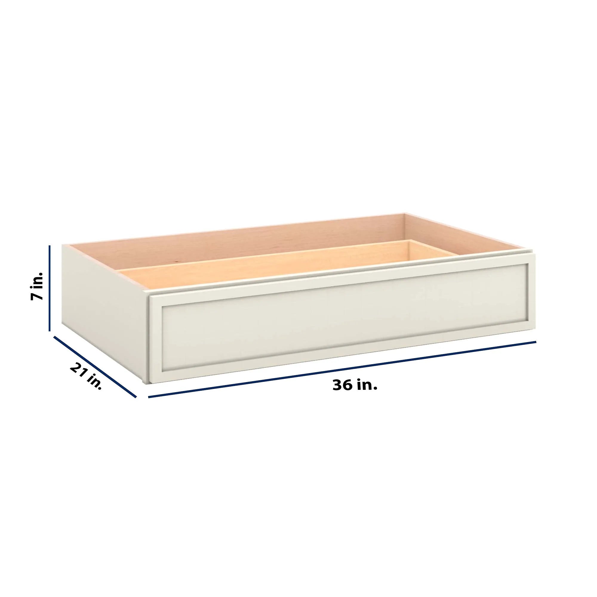 Modernform Cabinet Slim Dove White 36" W X 7" H X 21" D Vanity Knee Drawer