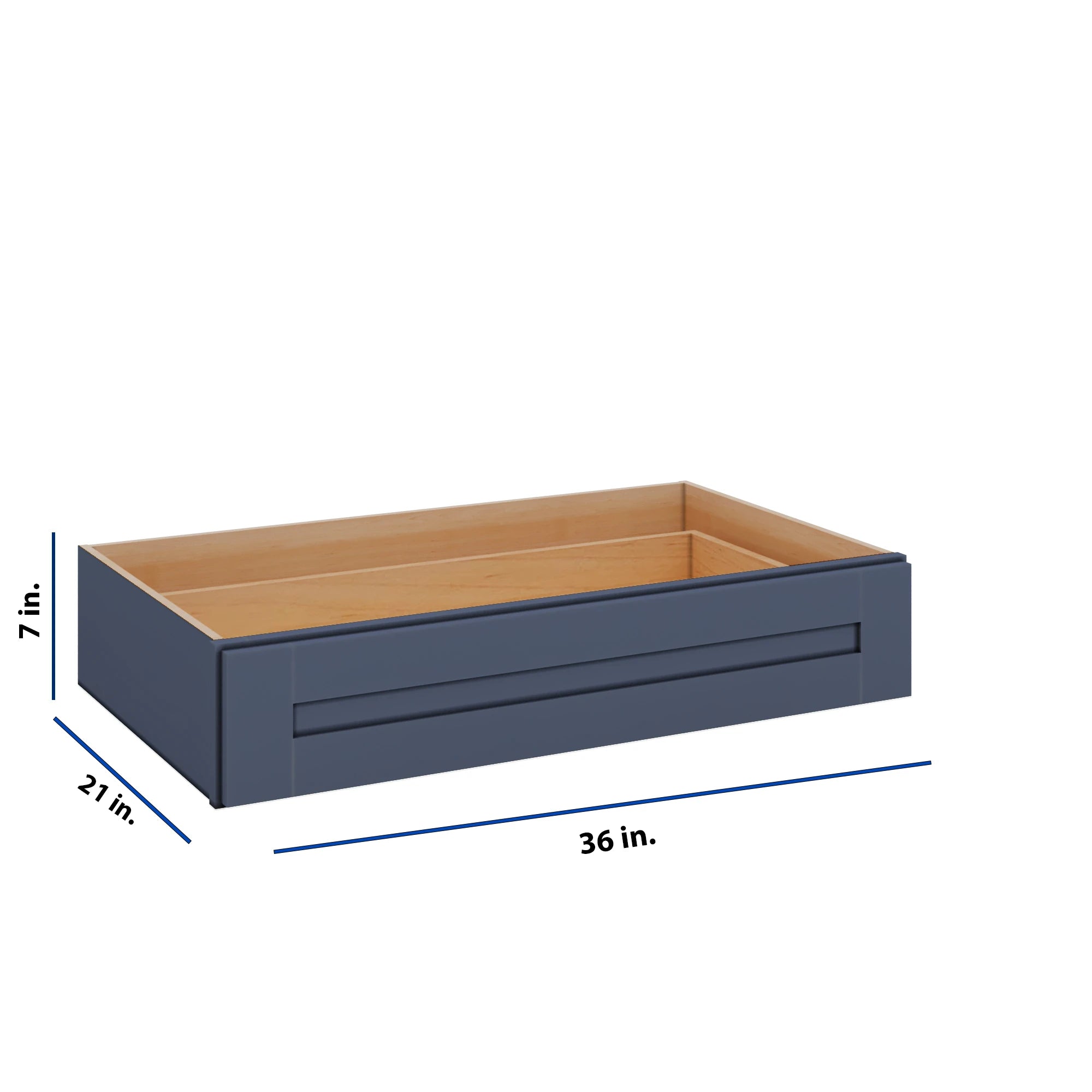 Modernform Cabinet Signature Blue 36" W X 7" H X 21" D Vanity Knee Drawer