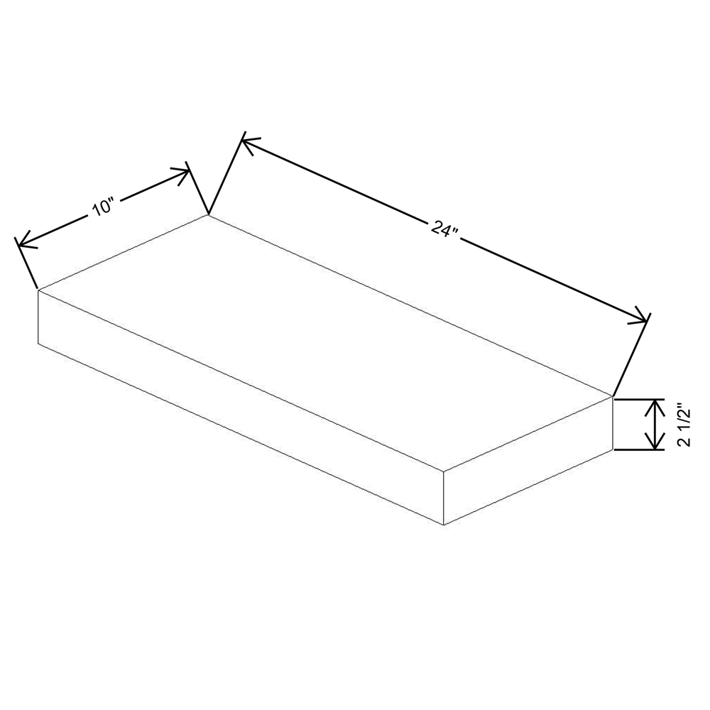 Fabuwood Allure Luna Kona Walnut Floating Shelf 24"W X 10"D X 2.5"T with LED