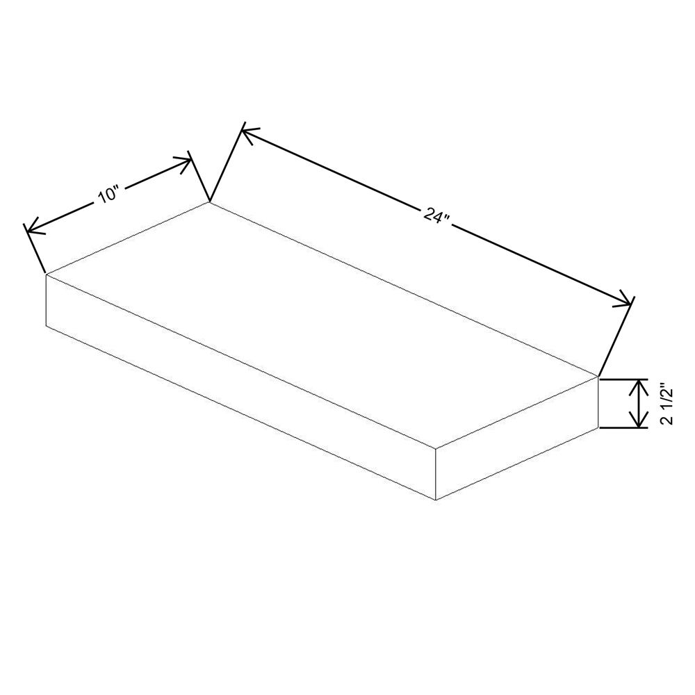 Fabuwood Allure Fusion Oyster  Floating Shelf 24"W x 10"D x 2.5"T with LED