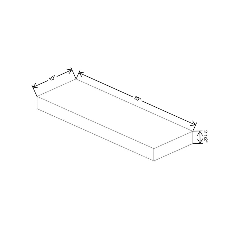 Fabuwood Illume Catalina Bianco Matte 30" W x 2 1/2" H x 10" D Walnut Floating Shelf with LED
